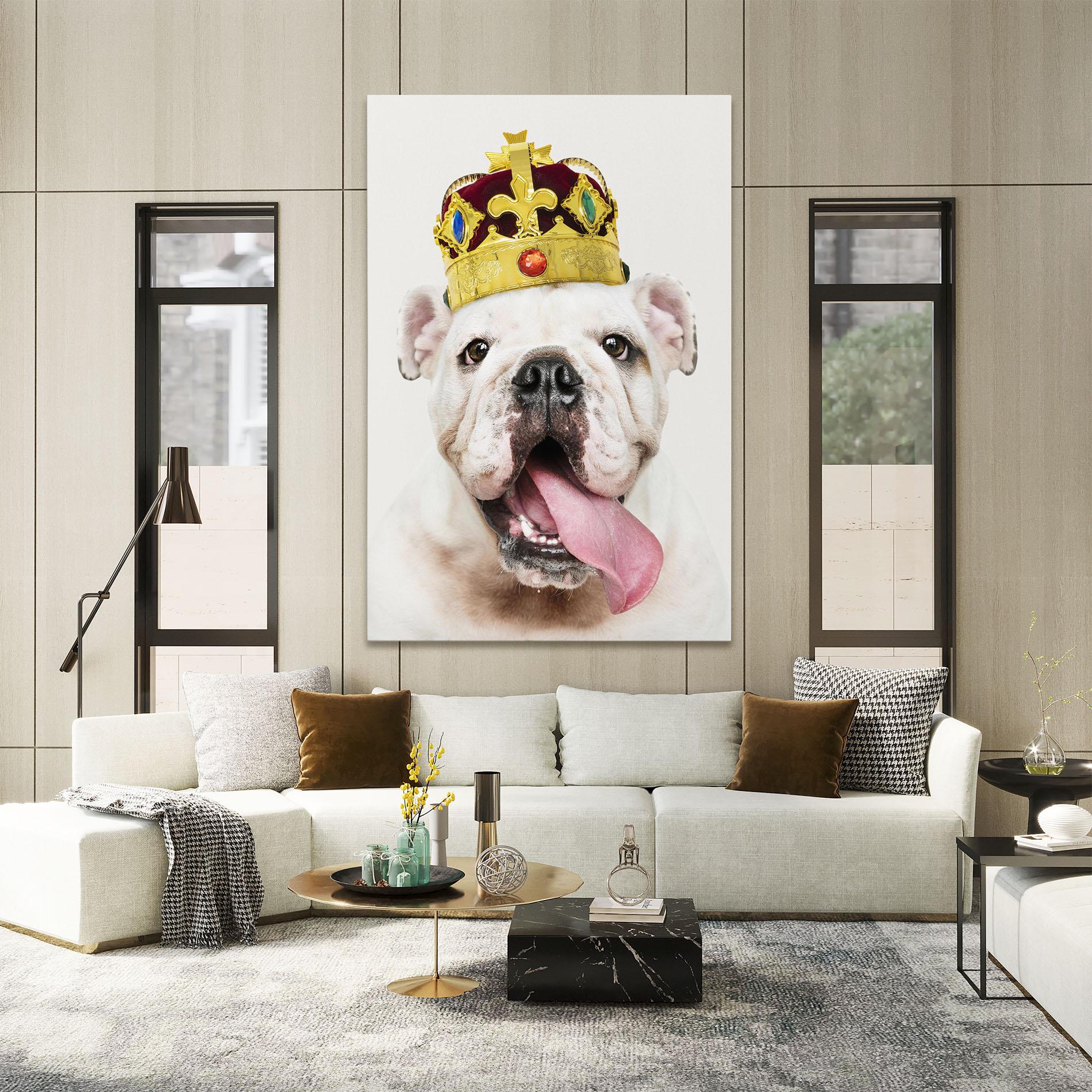 Leinwandbild Bulldog Wearing Crown mockup 2