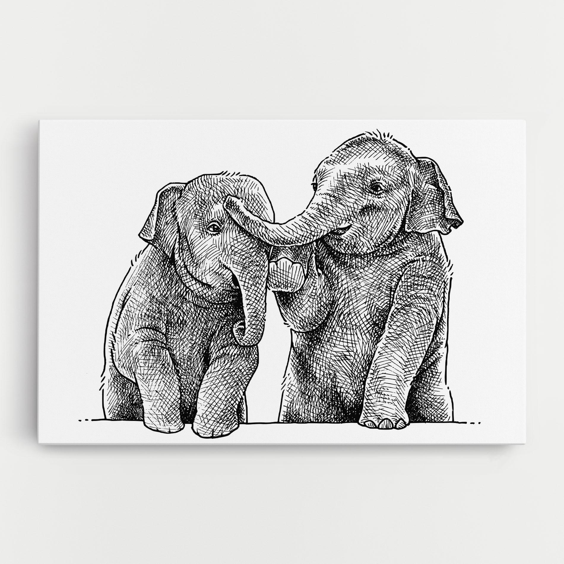 Leinwandbild Baby Elephants mockup 0