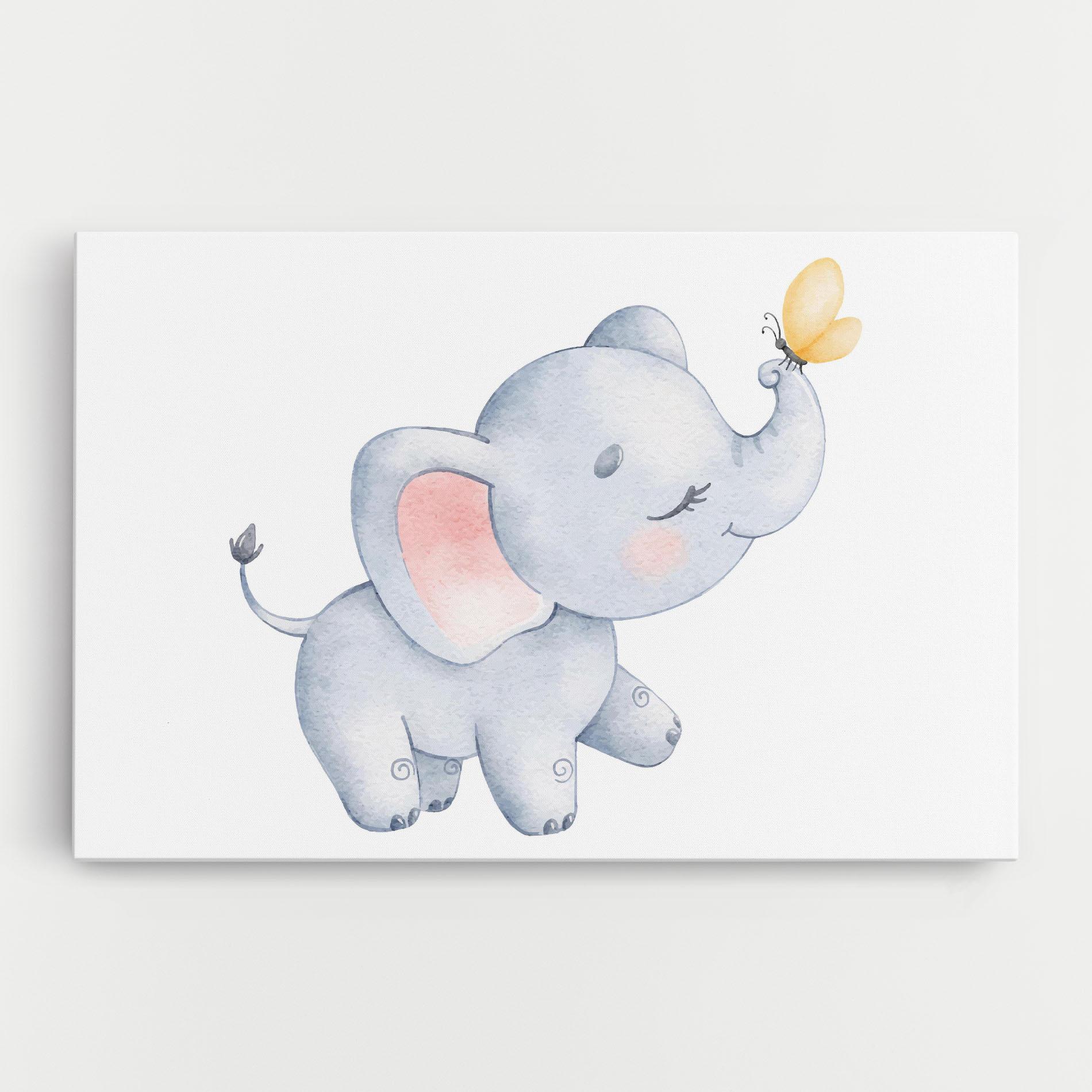 Leinwandbild Elephant Butterfly mockup 0