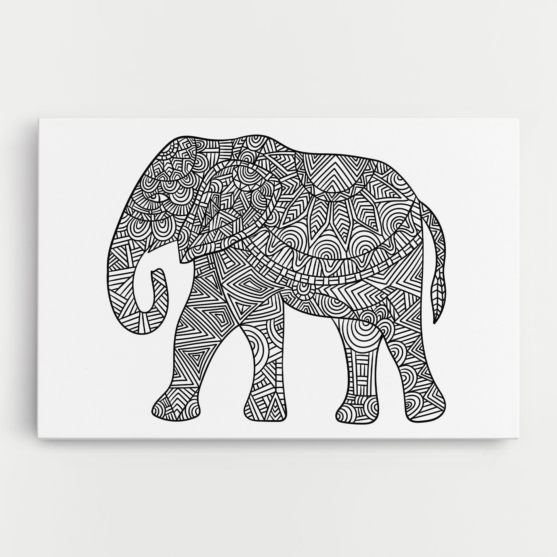Leinwandbild Elephant Mandala mockup 0