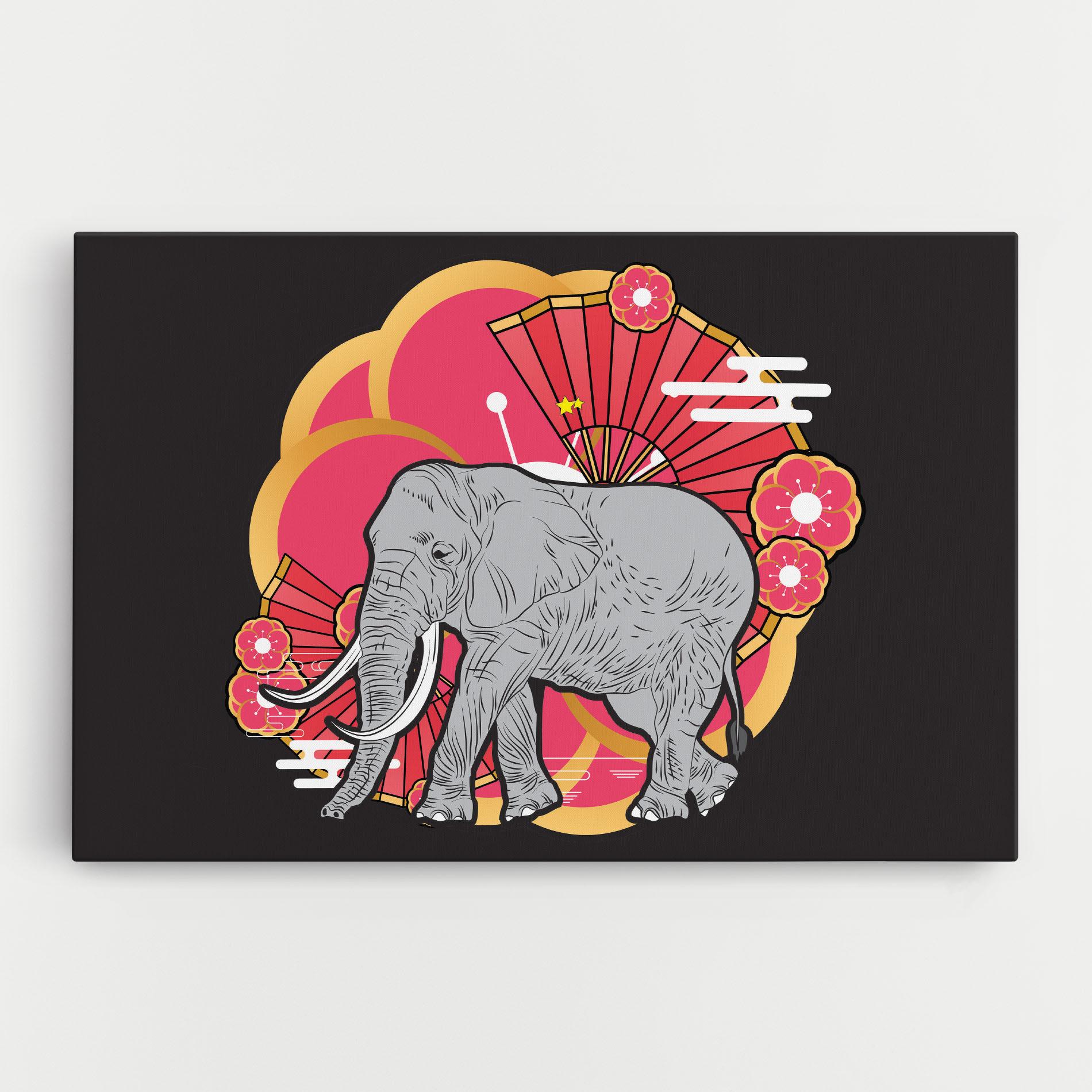 Leinwandbild Elephant On Pink mockup 0