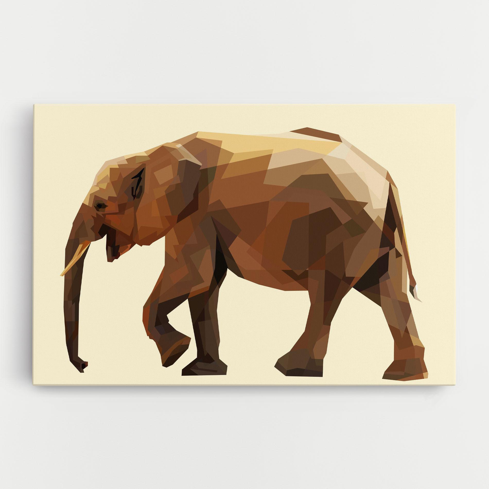 Leinwandbild Walking Elephant Cream mockup 0