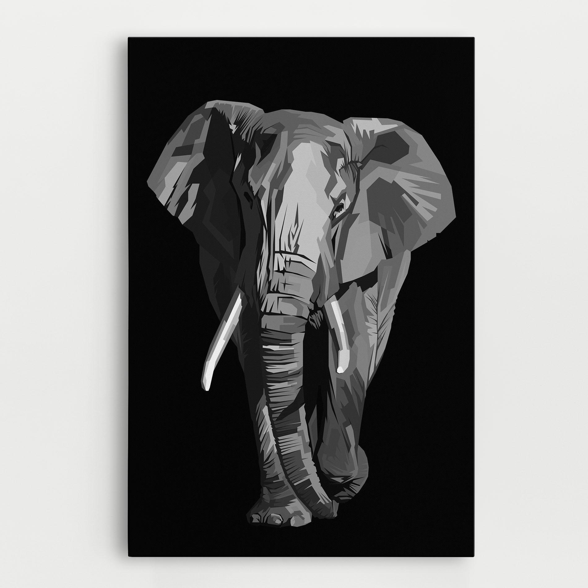 Leinwandbild Beautiful Grey Elephant mockup 0