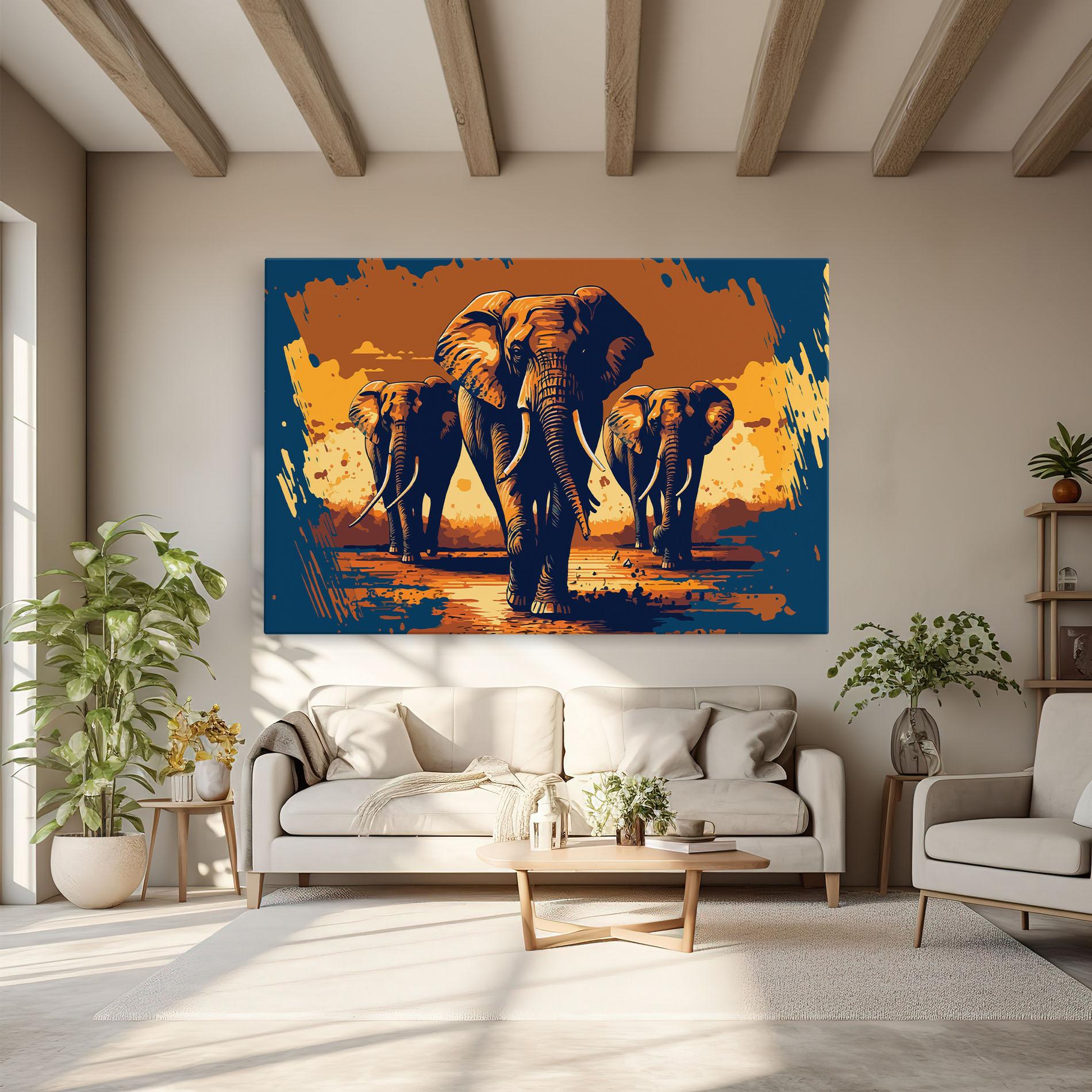 Leinwandbild 3 Elephants mockup 6