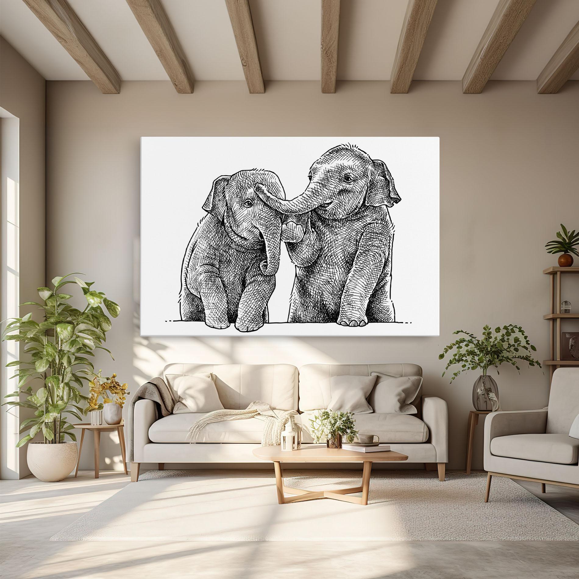 Leinwandbild Baby Elephants mockup 6