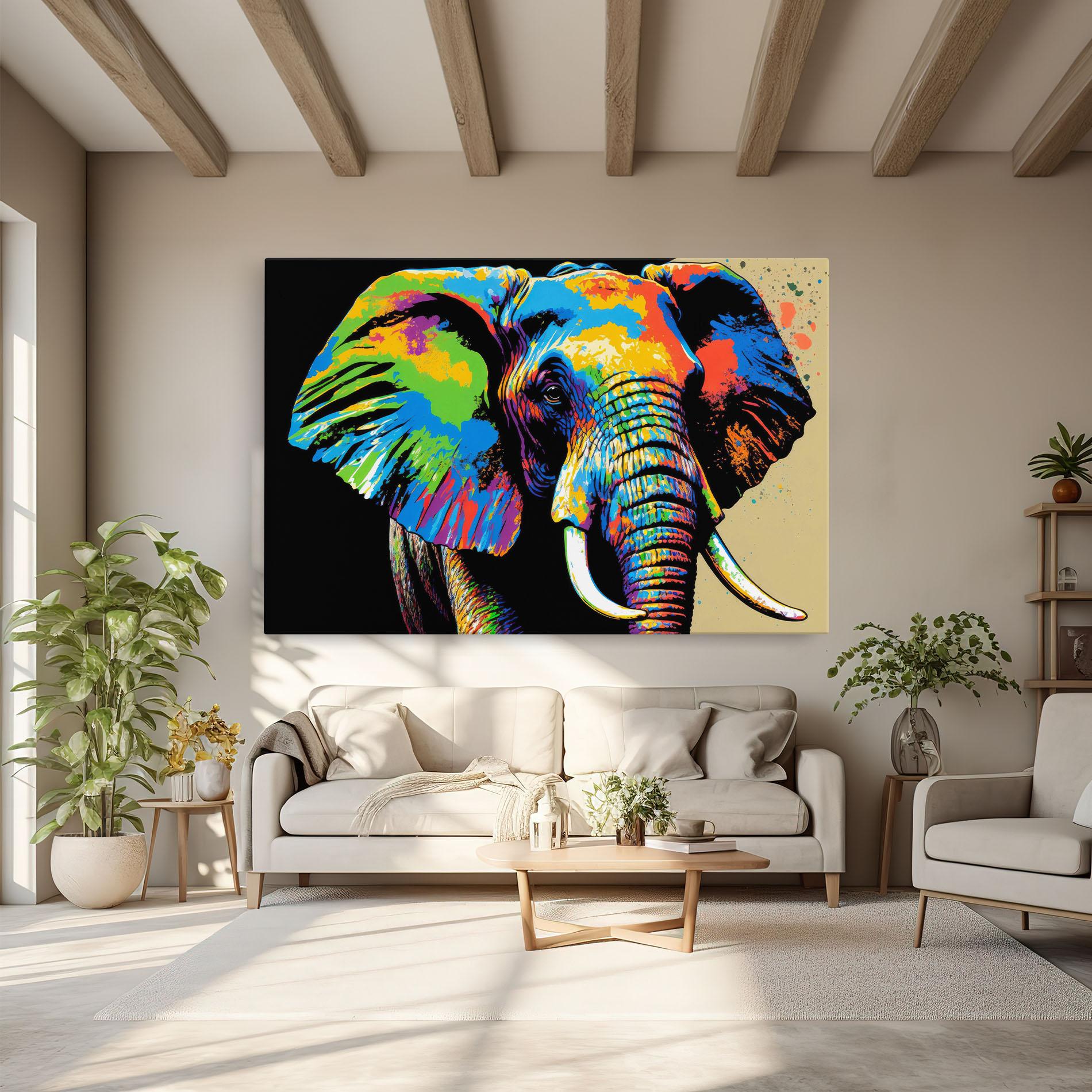 Leinwandbild Elephant Portrait mockup 6