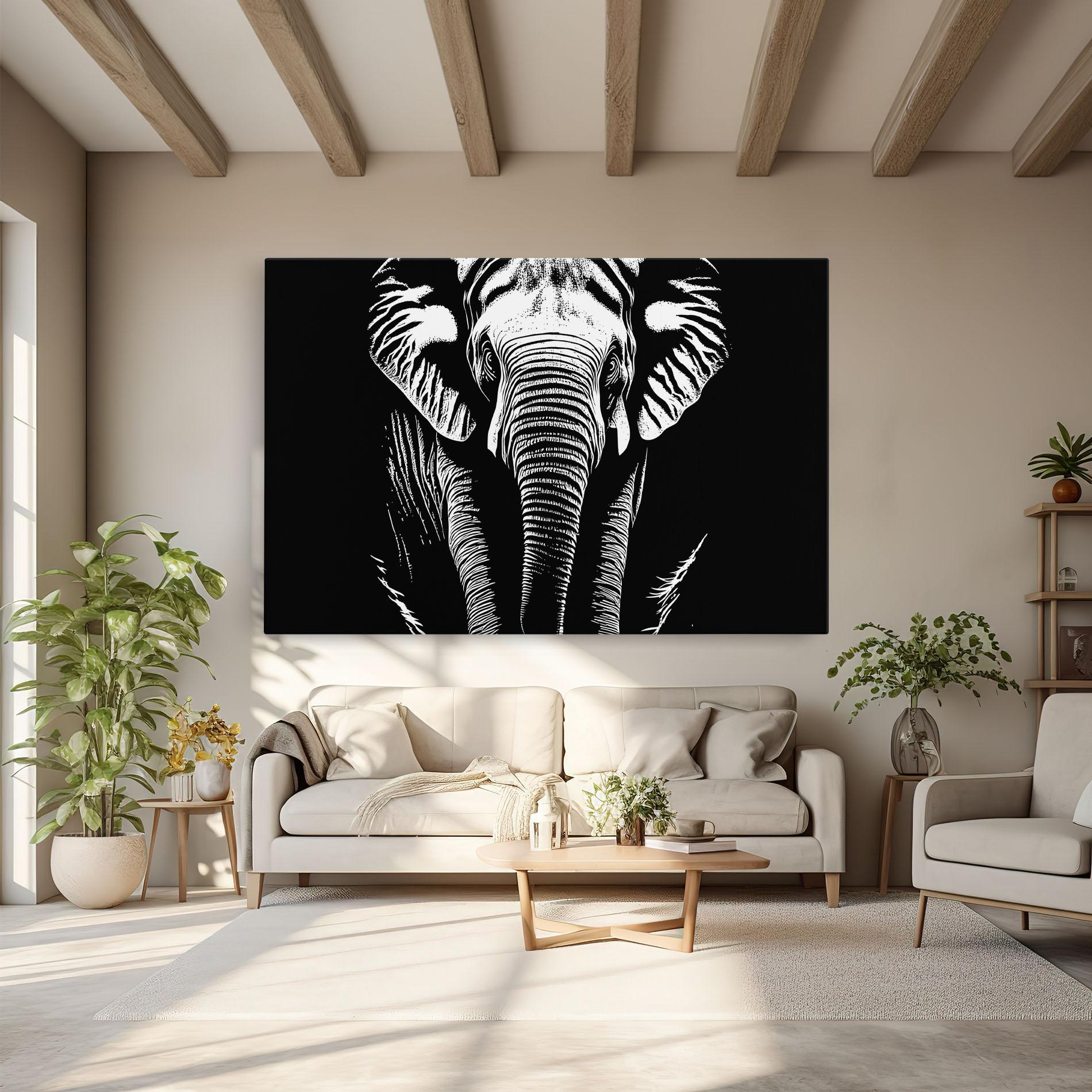 Leinwandbild Elephant White Head mockup 6