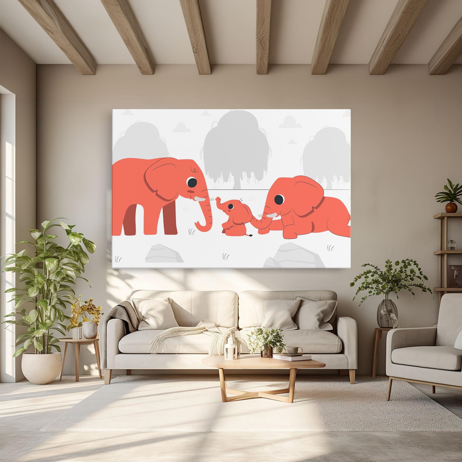 Leinwandbild Orange Elephant mockup 6