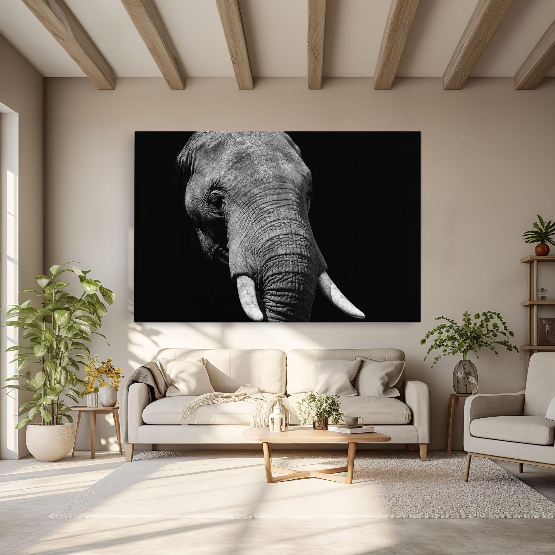 Leinwandbild Shadow Elephant mockup 6