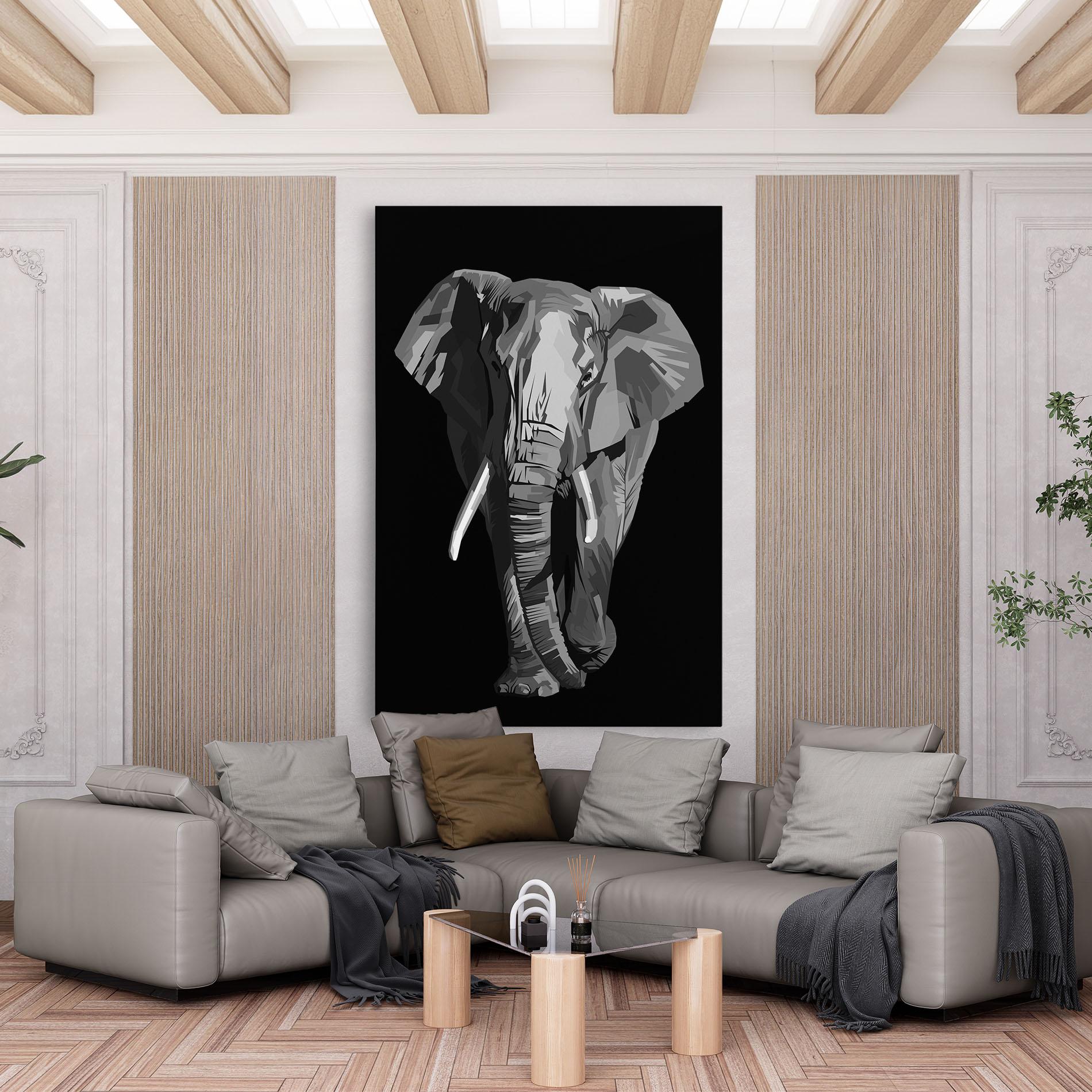 Leinwandbild Beautiful Grey Elephant mockup 6