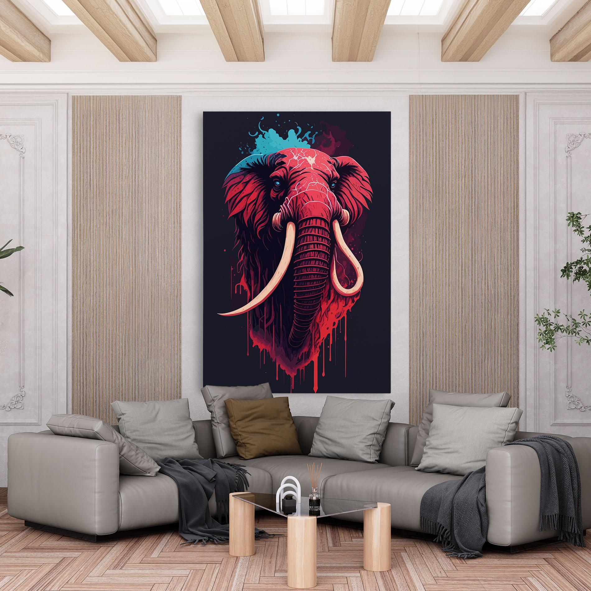 Leinwandbild Blue Red Elephant mockup 6