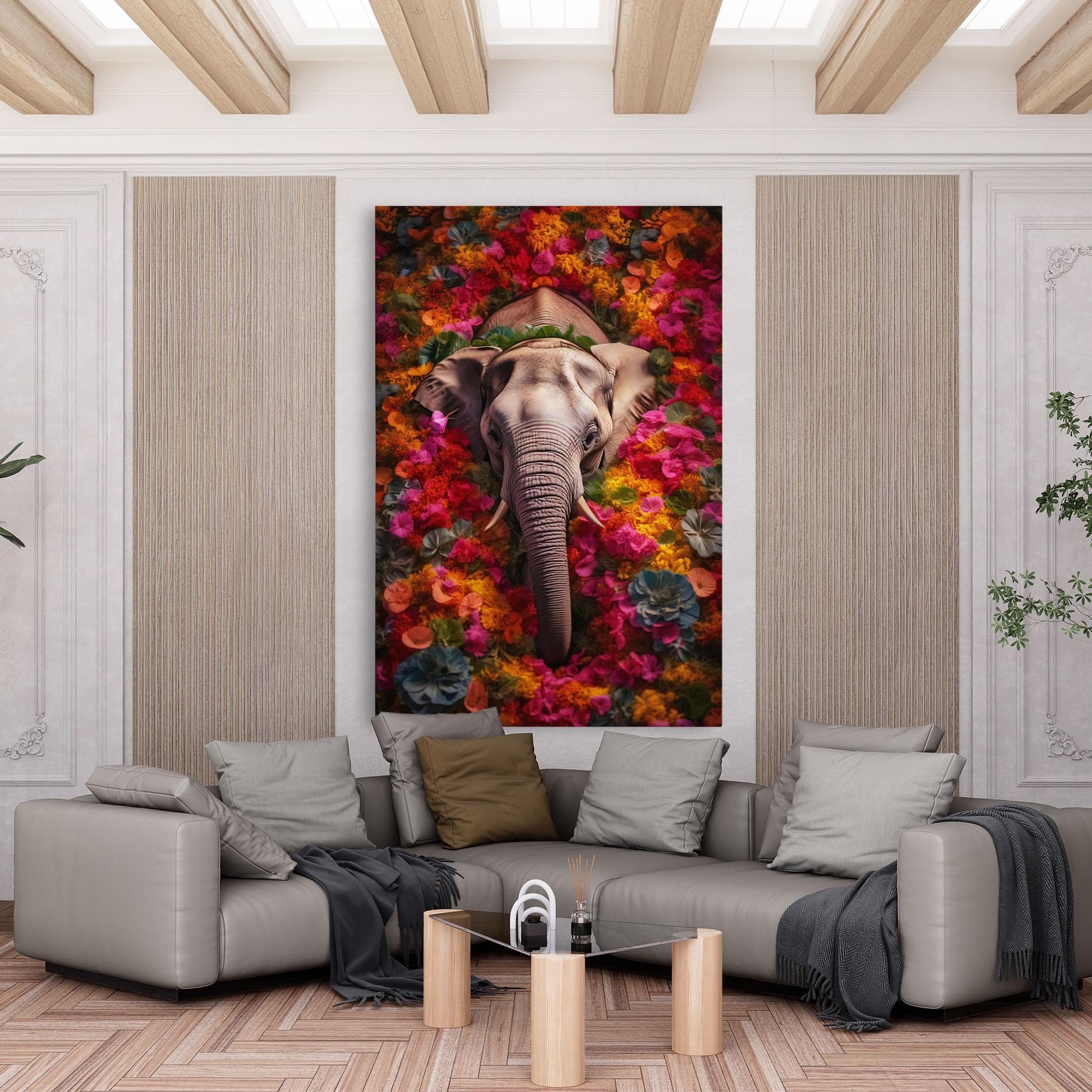 Leinwandbild Flower Elephant mockup 6
