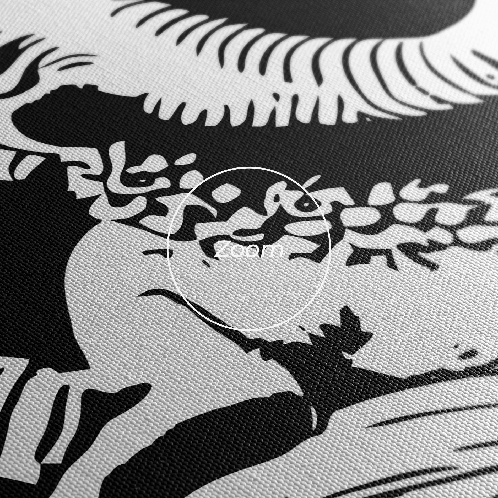 Leinwandbild Black And White Ganesha mockup 3