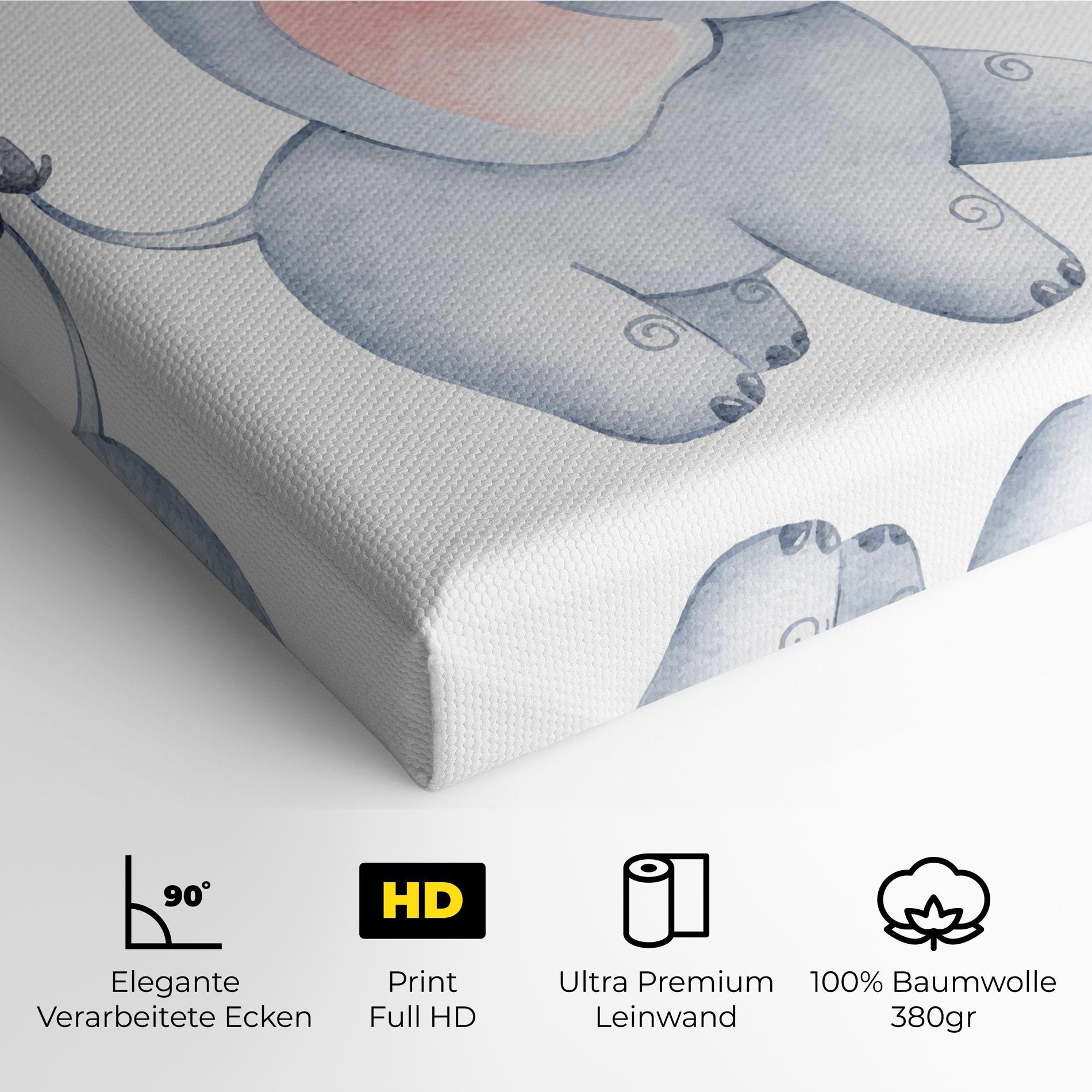 Leinwandbild Elephant Butterfly mockup 4