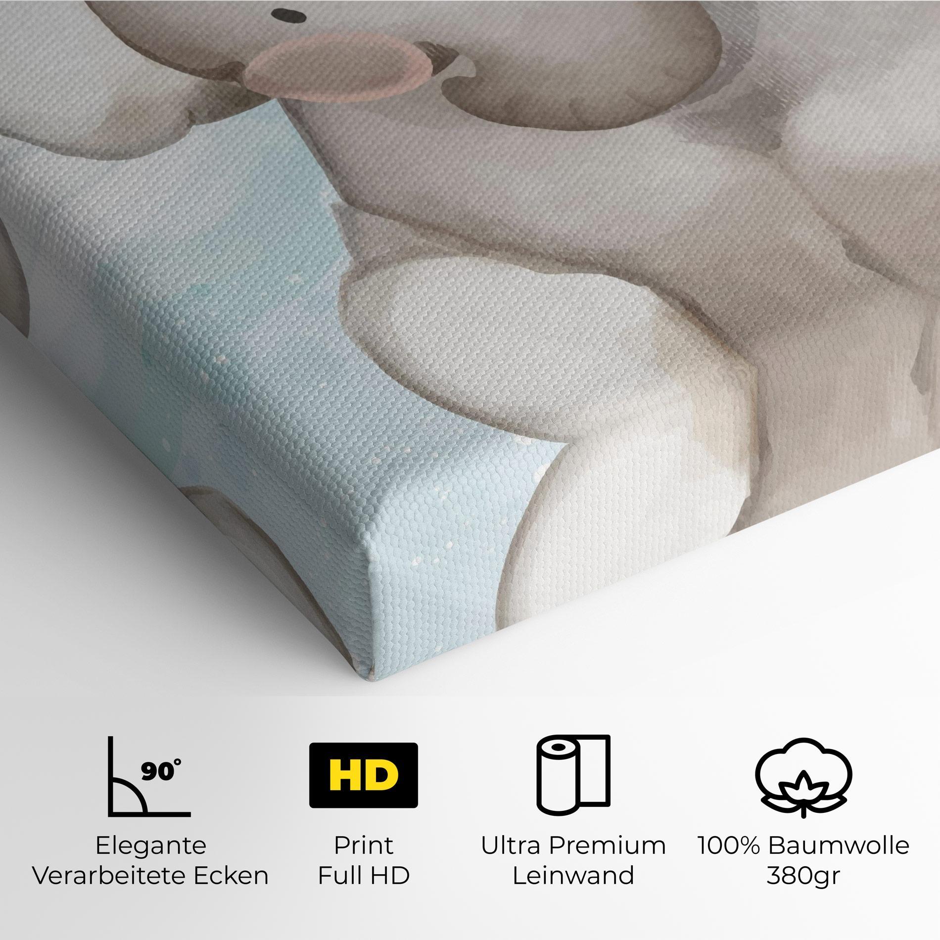 Leinwandbild Elephant On Blue mockup 4