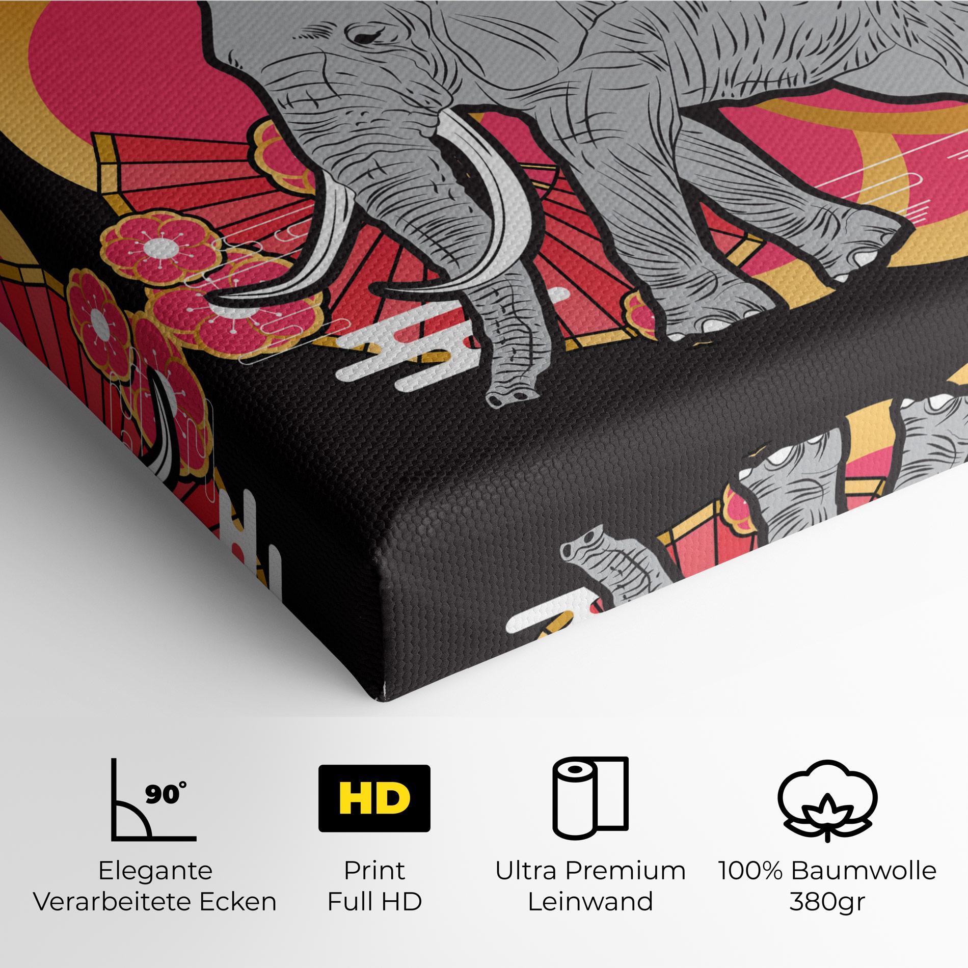 Leinwandbild Elephant On Pink mockup 4