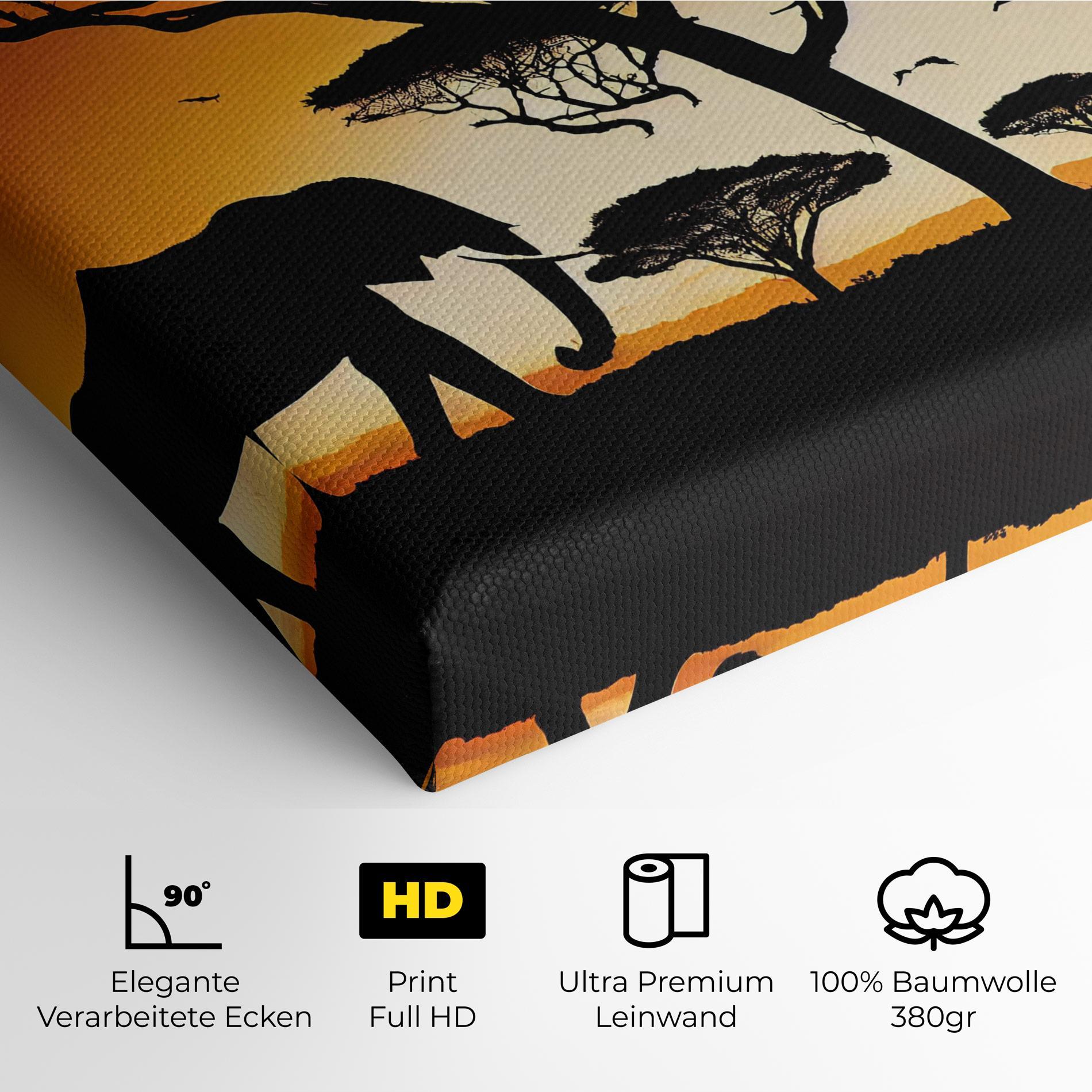 Leinwandbild Sunset Silhouette mockup 4