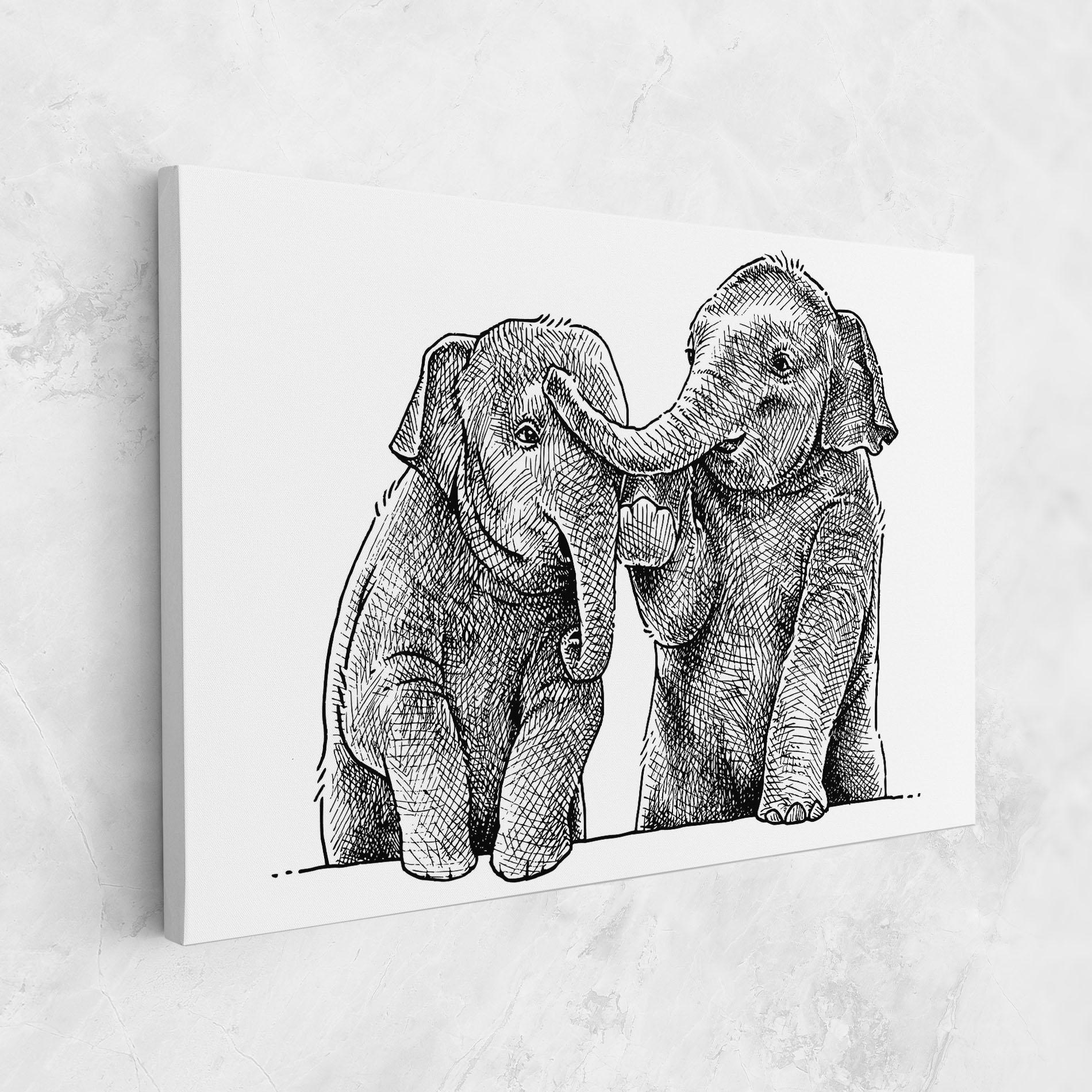 Leinwandbild Baby Elephants mockup 1