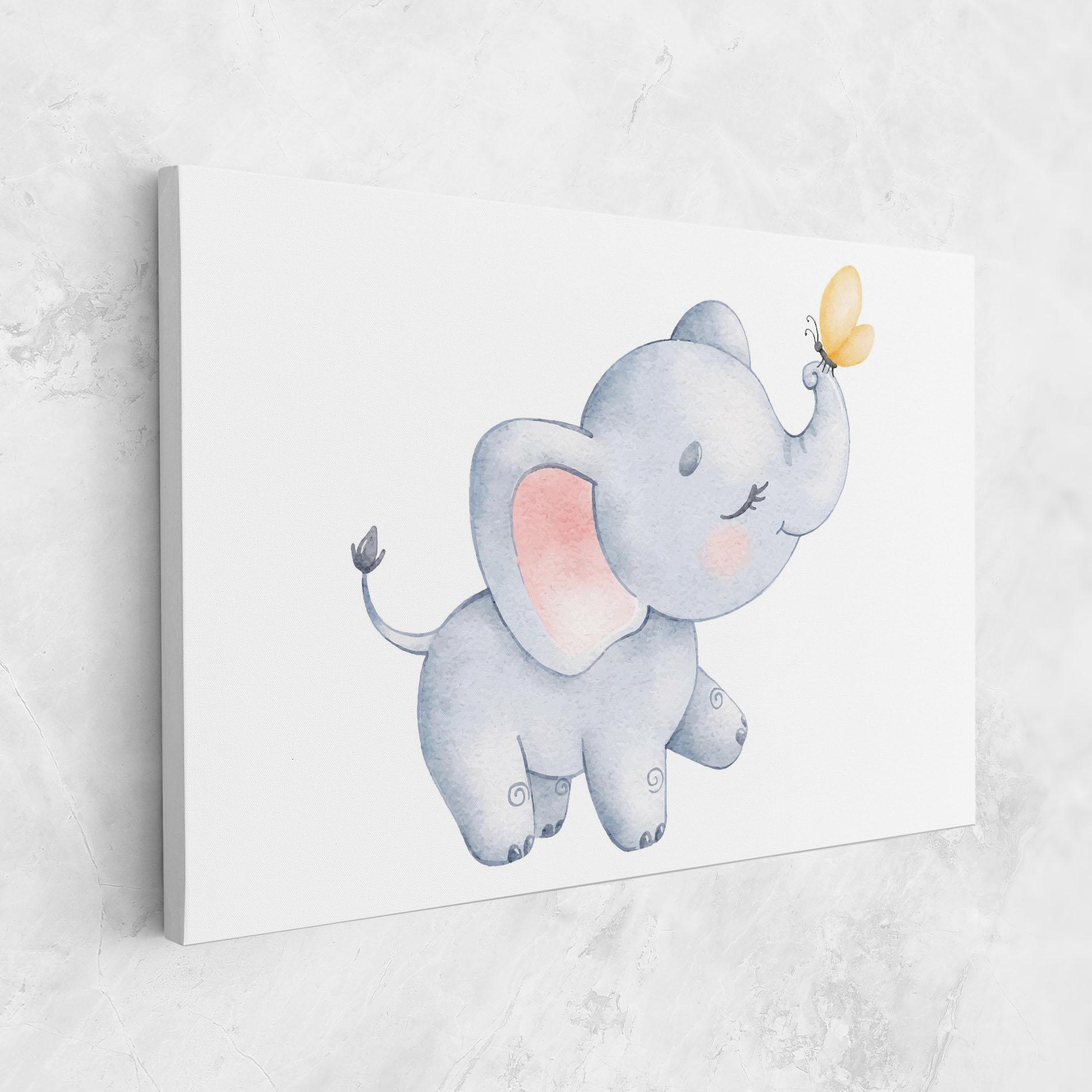Leinwandbild Elephant Butterfly mockup 1