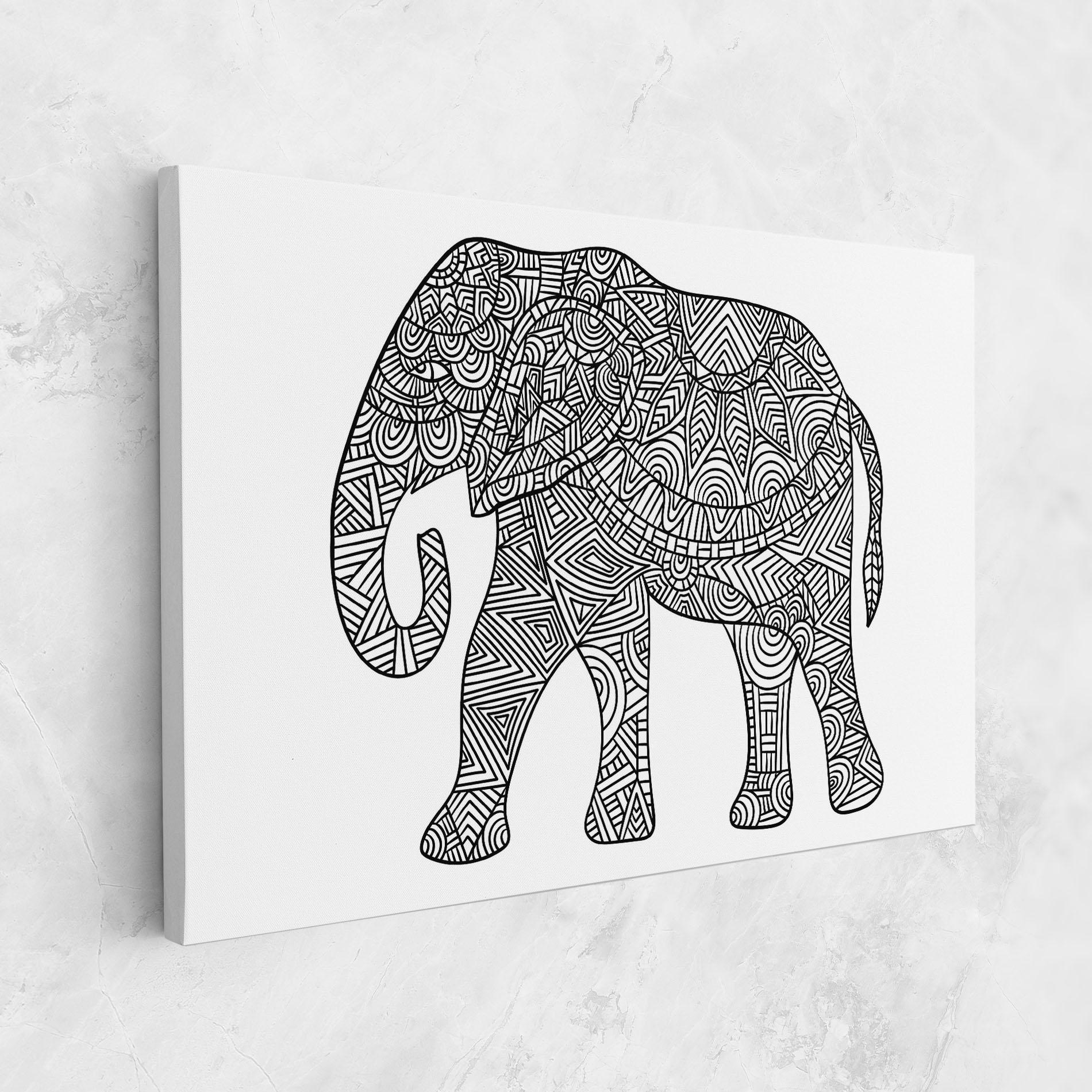 Leinwandbild Elephant Mandala mockup 1