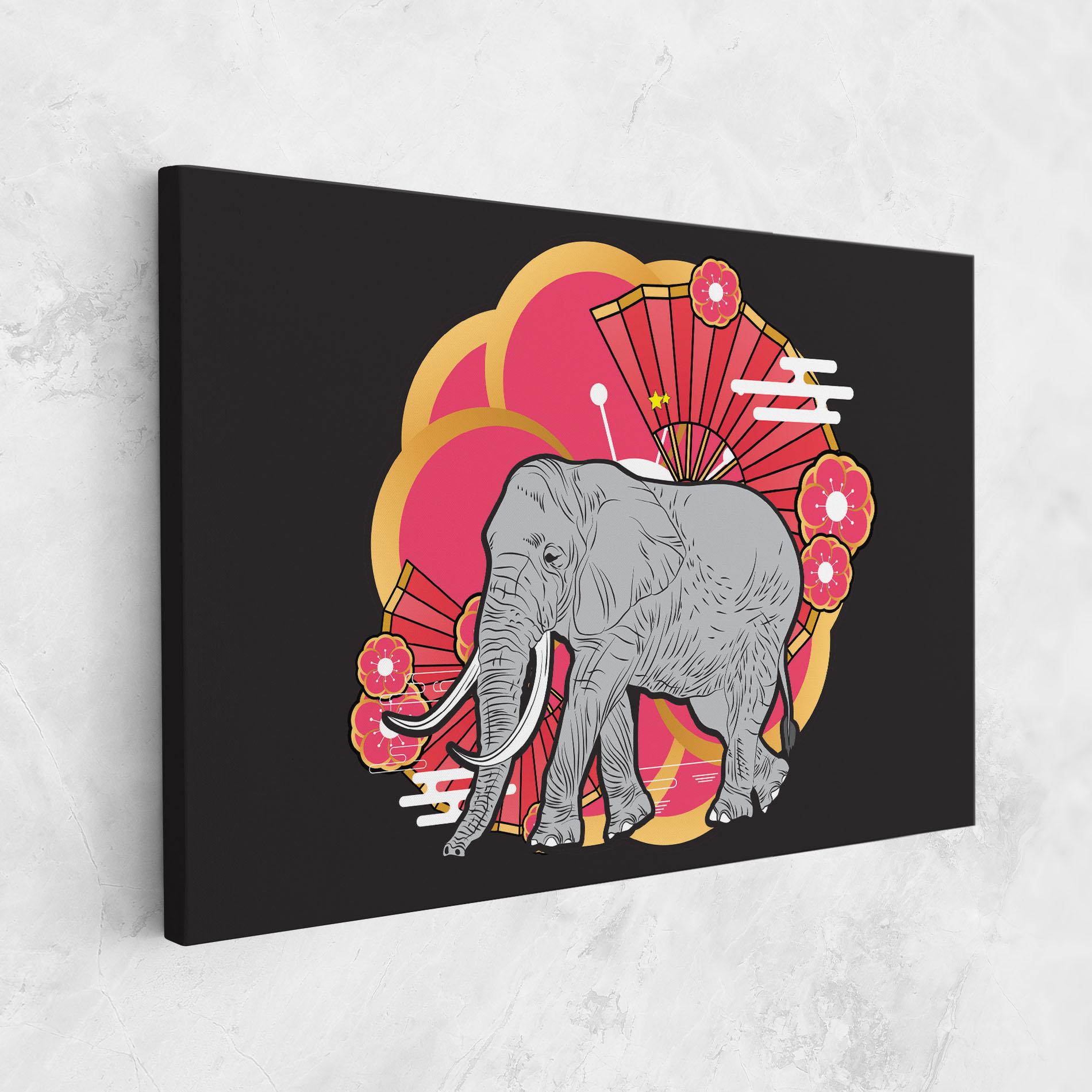 Leinwandbild Elephant On Pink mockup 1
