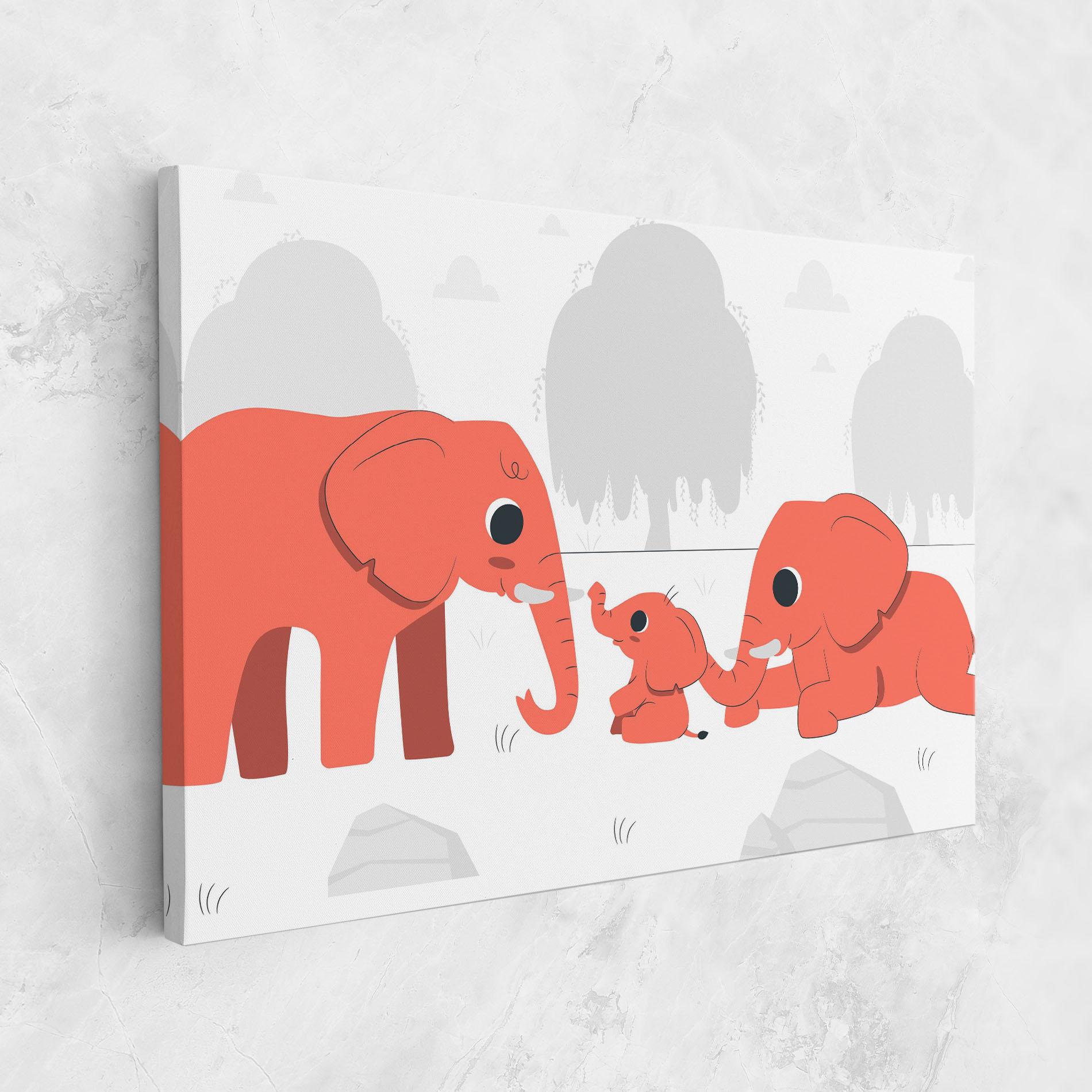 Leinwandbild Orange Elephant mockup 1