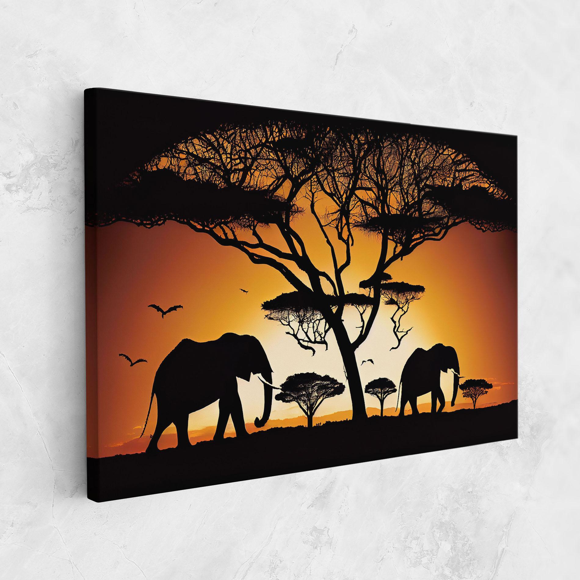 Leinwandbild Sunset Silhouette mockup 1