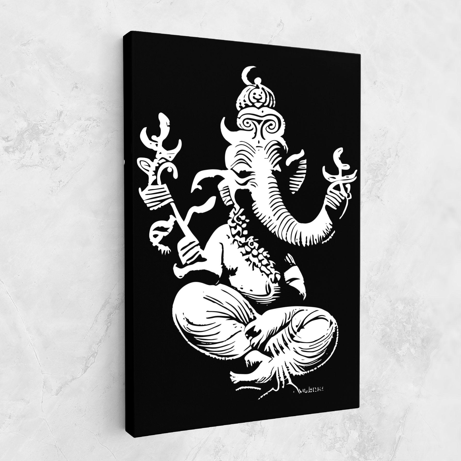 Leinwandbild Black And White Ganesha mockup 1