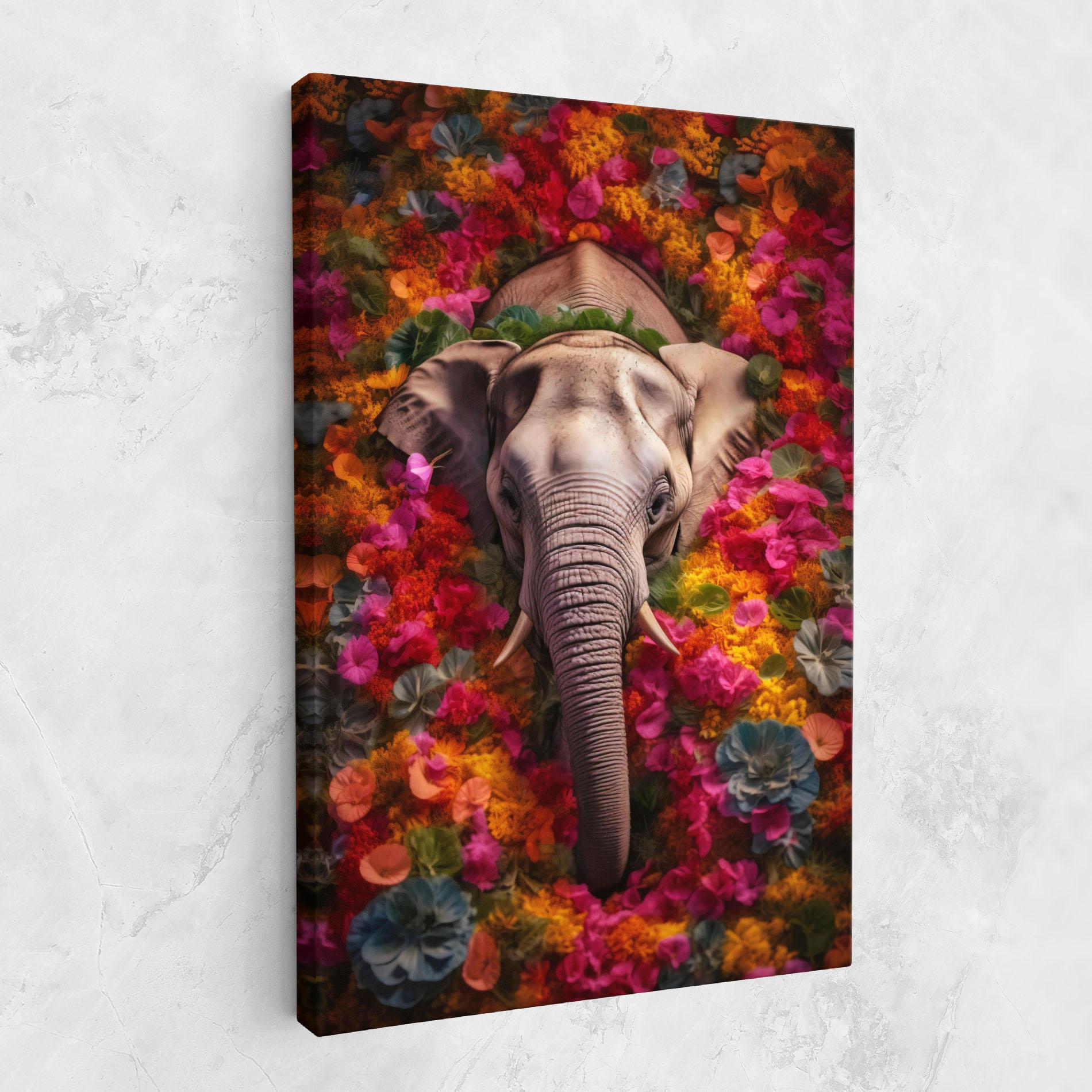 Leinwandbild Flower Elephant mockup 1