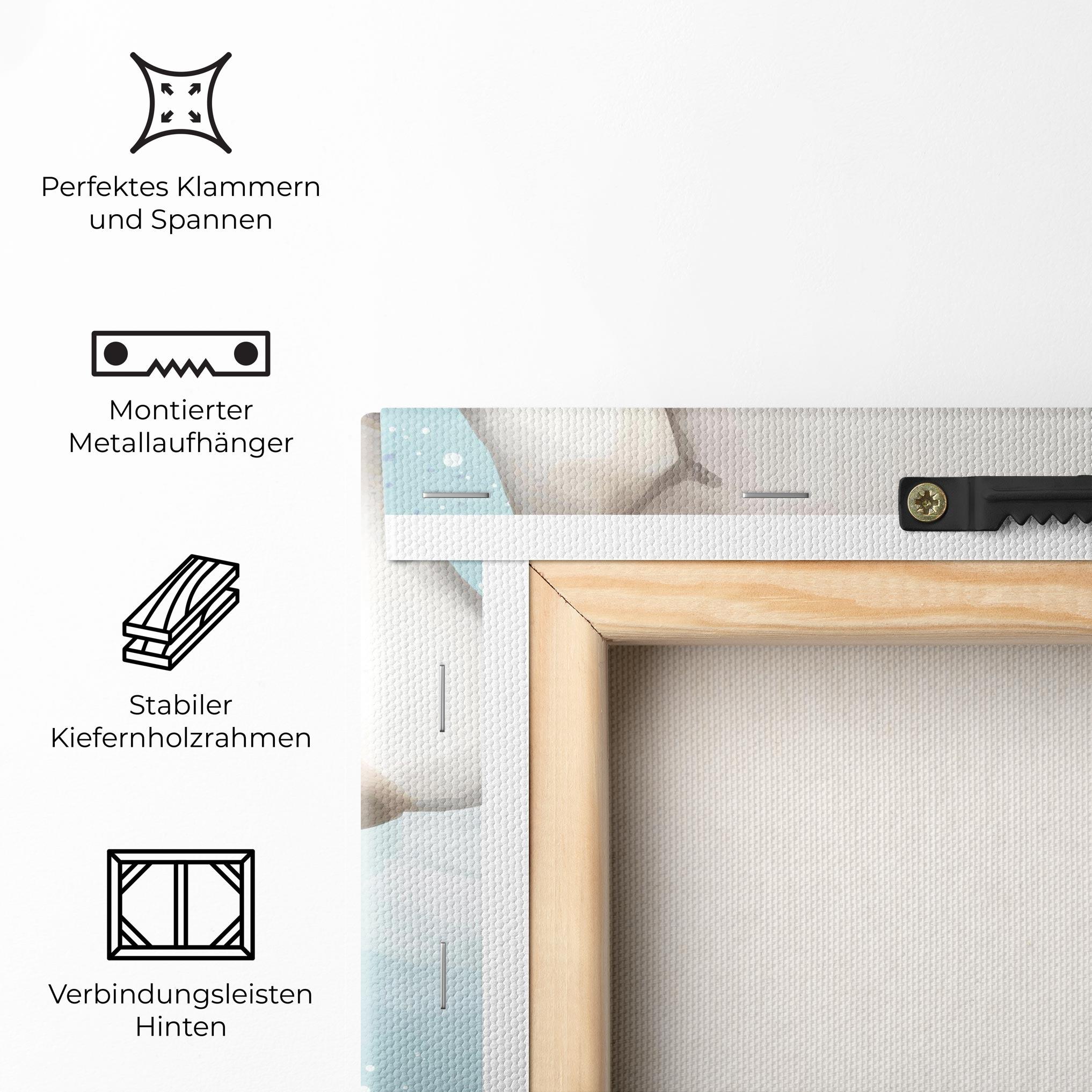 Leinwandbild Elephant On Blue mockup 5