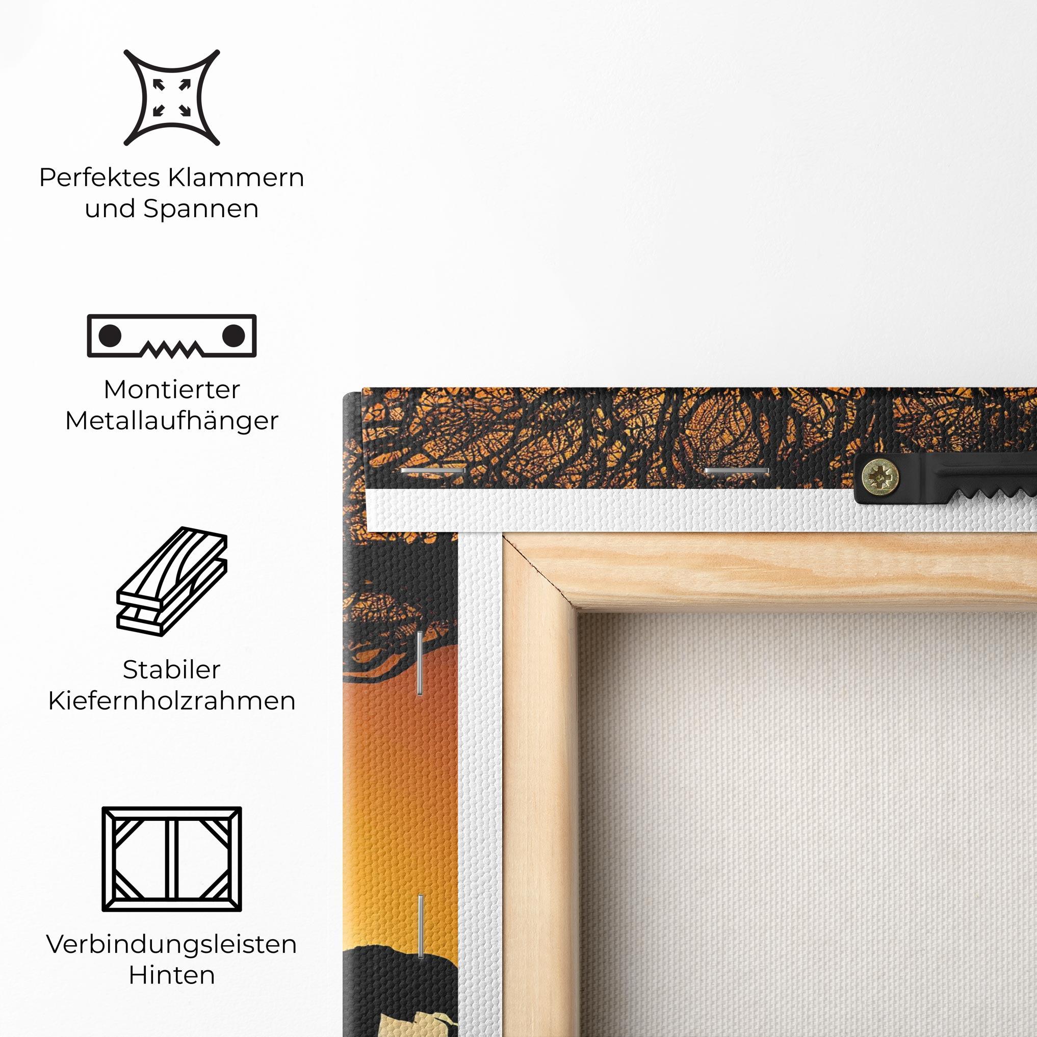 Leinwandbild Sunset Silhouette mockup 5