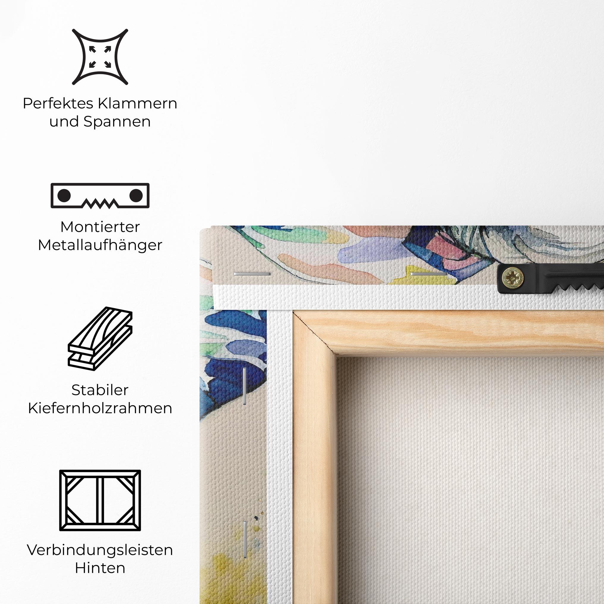 Leinwandbild Watercolor Elephant Art mockup 5