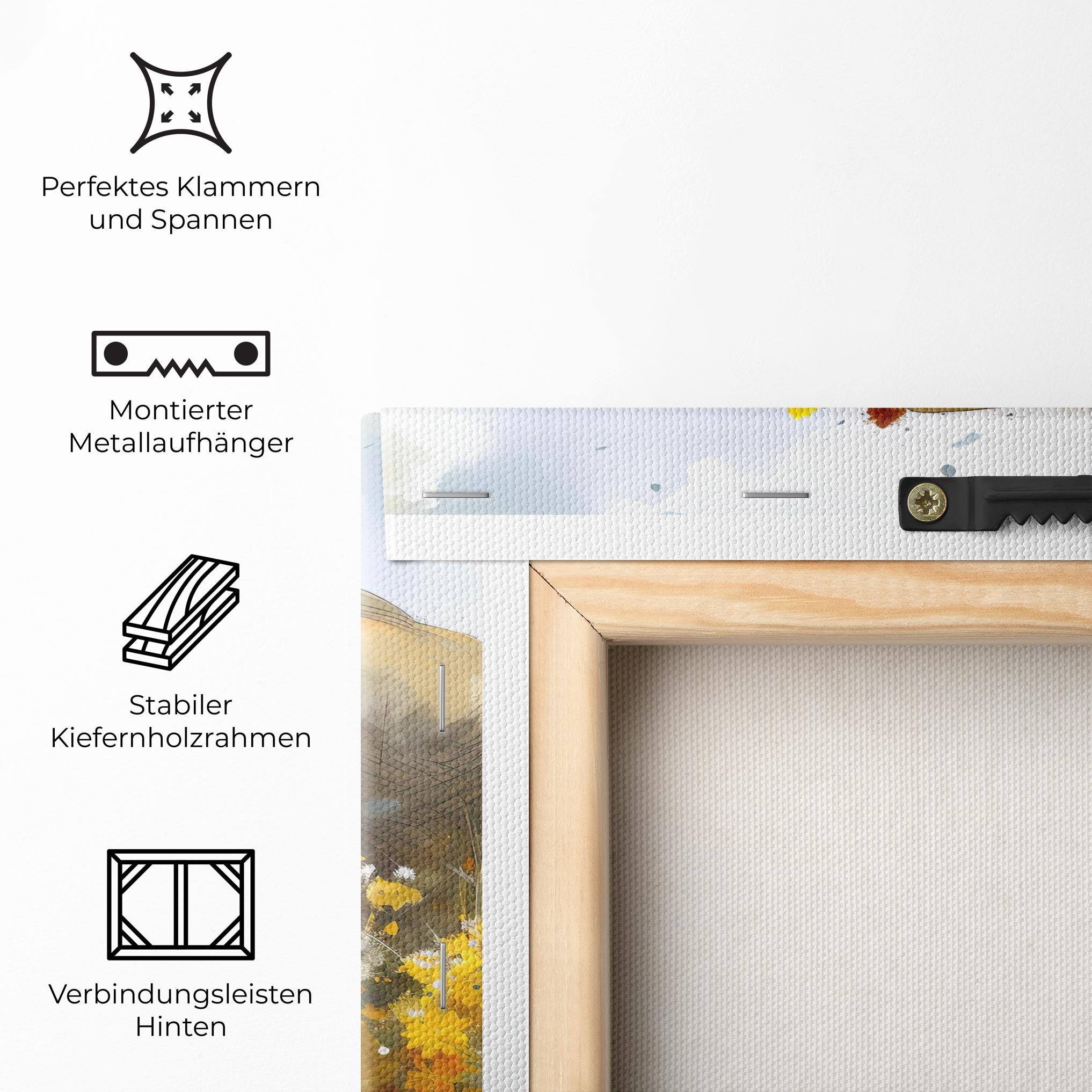 Leinwandbild Yellow Flowers Elephant mockup 5