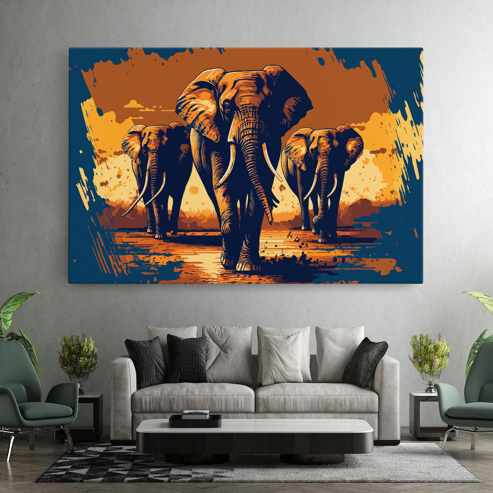 Leinwandbild 3 Elephants mockup 7