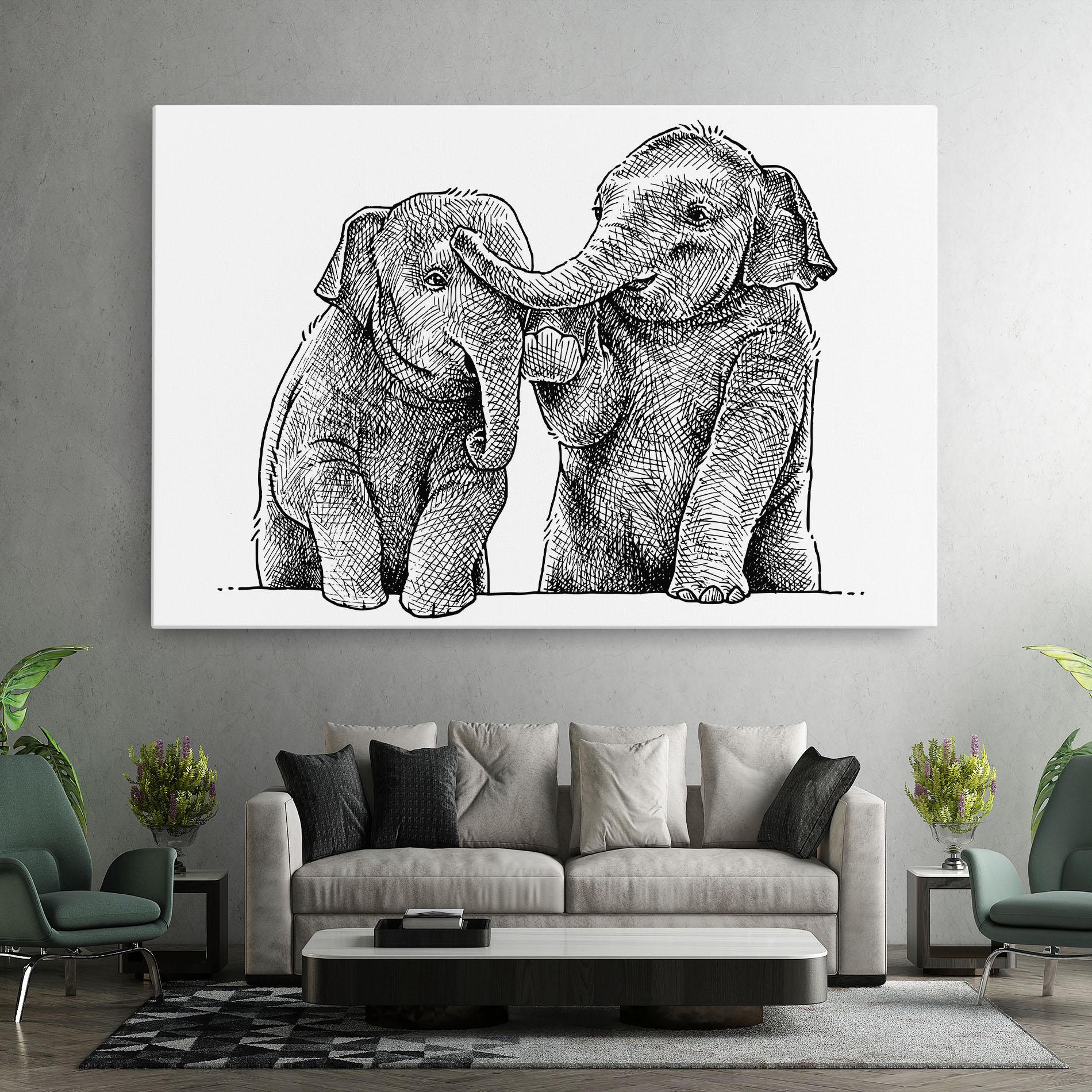 Leinwandbild Baby Elephants mockup 7