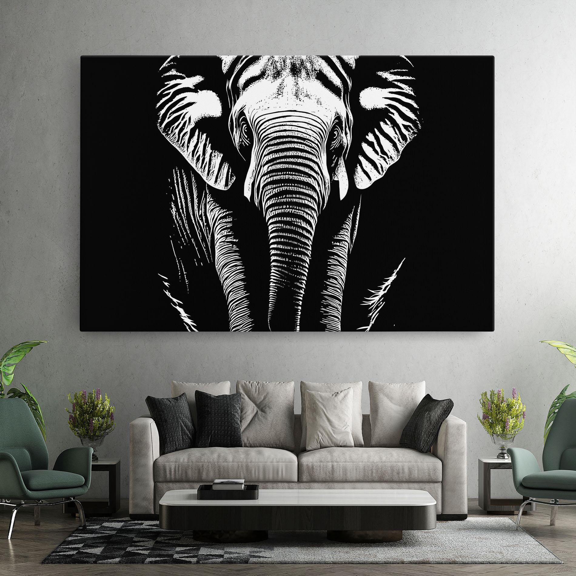 Leinwandbild Elephant White Head mockup 7
