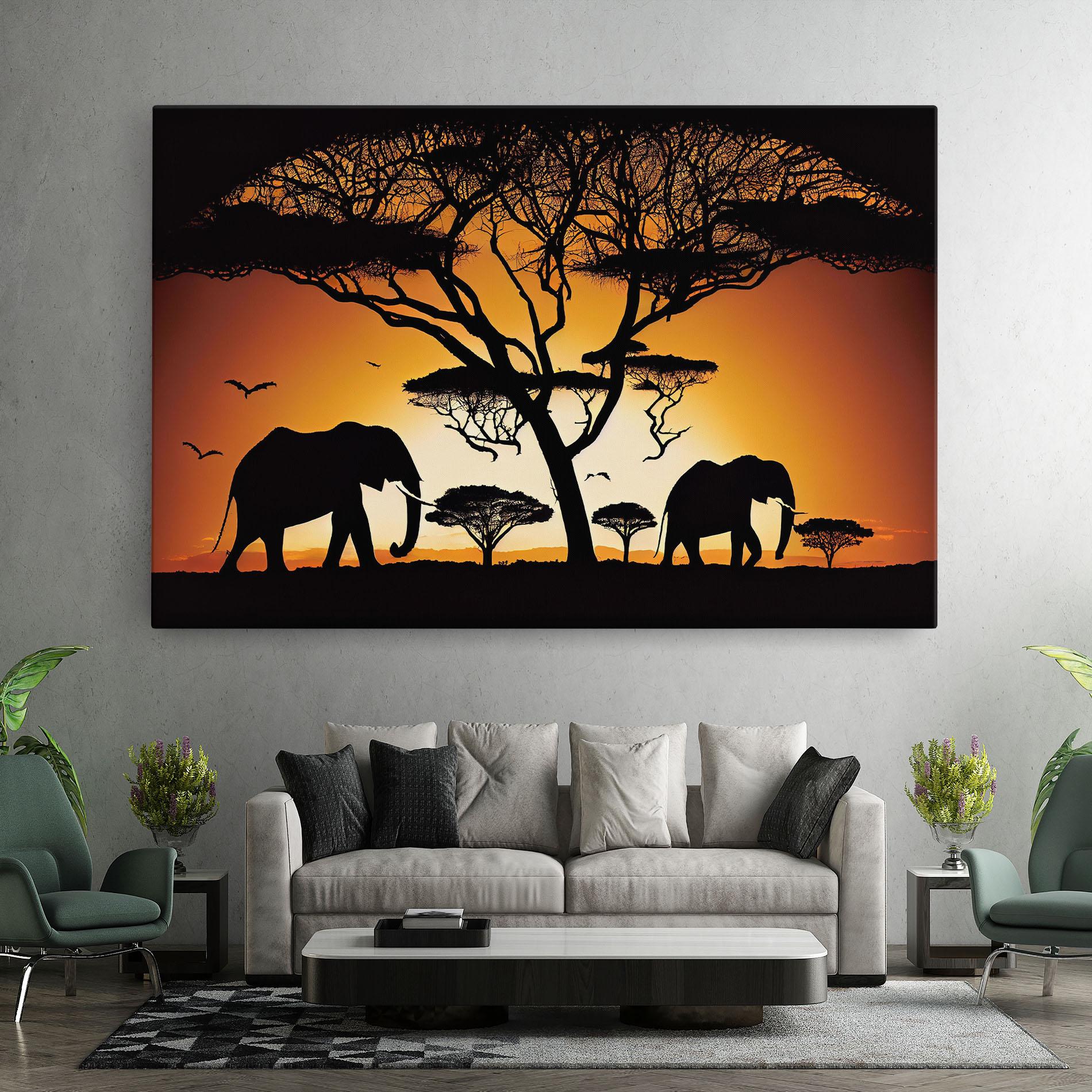 Leinwandbild Sunset Silhouette mockup 7