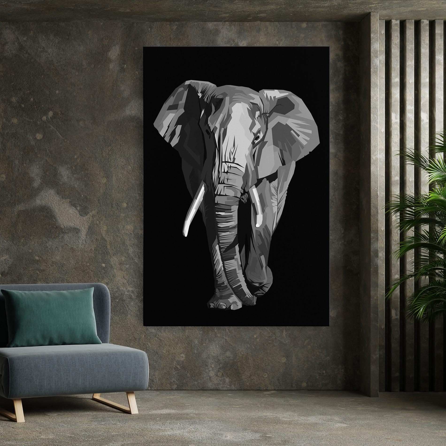 Leinwandbild Beautiful Grey Elephant mockup 7
