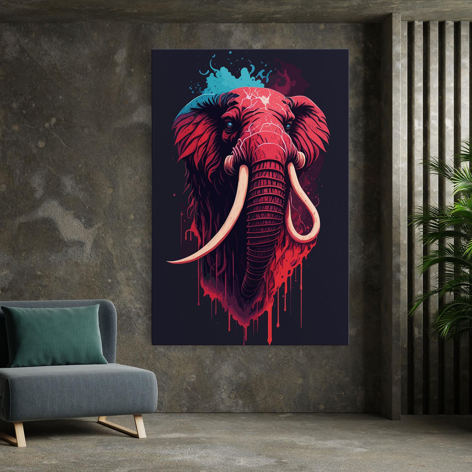 Leinwandbild Blue Red Elephant mockup 7
