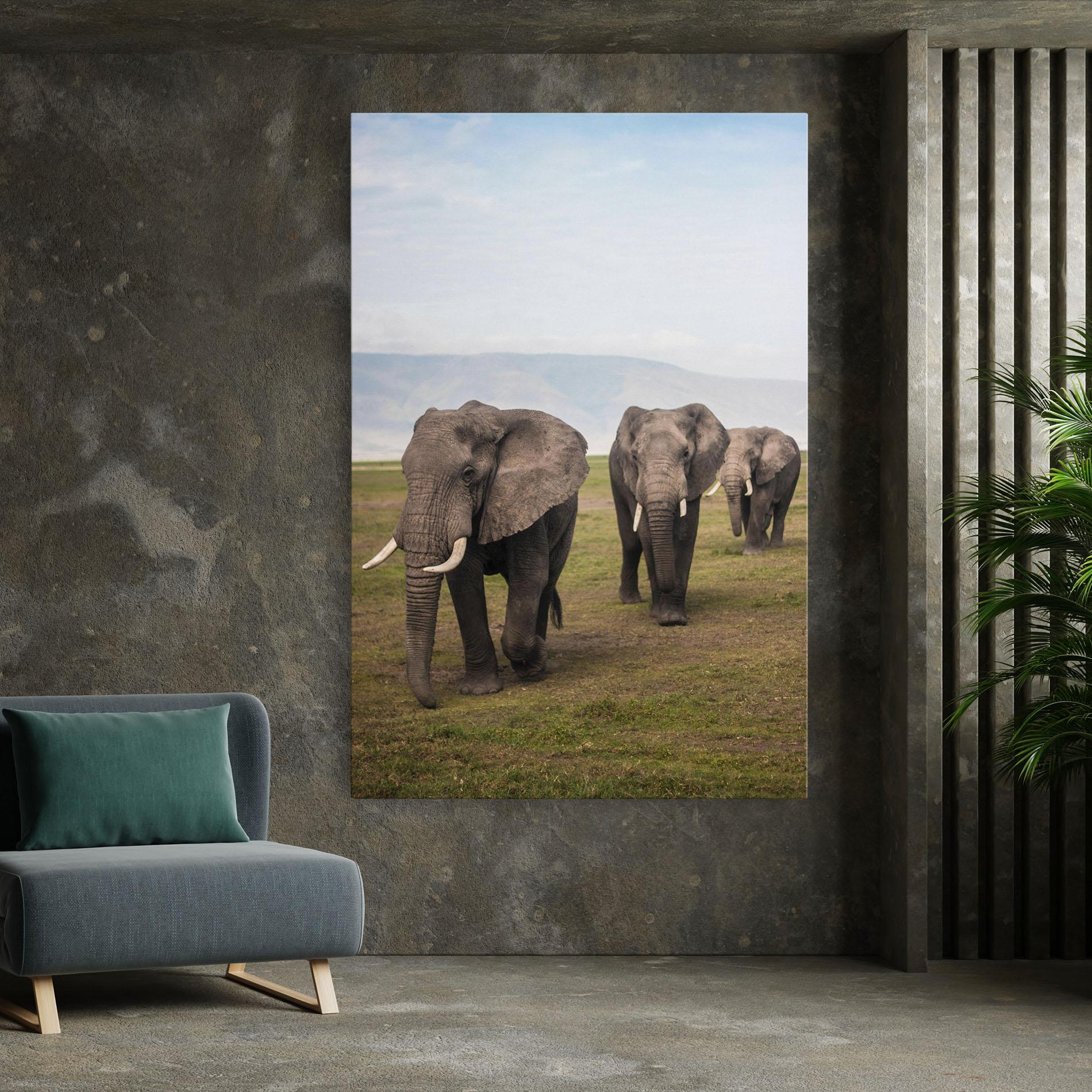 Leinwandbild Elephant Landscape mockup 7