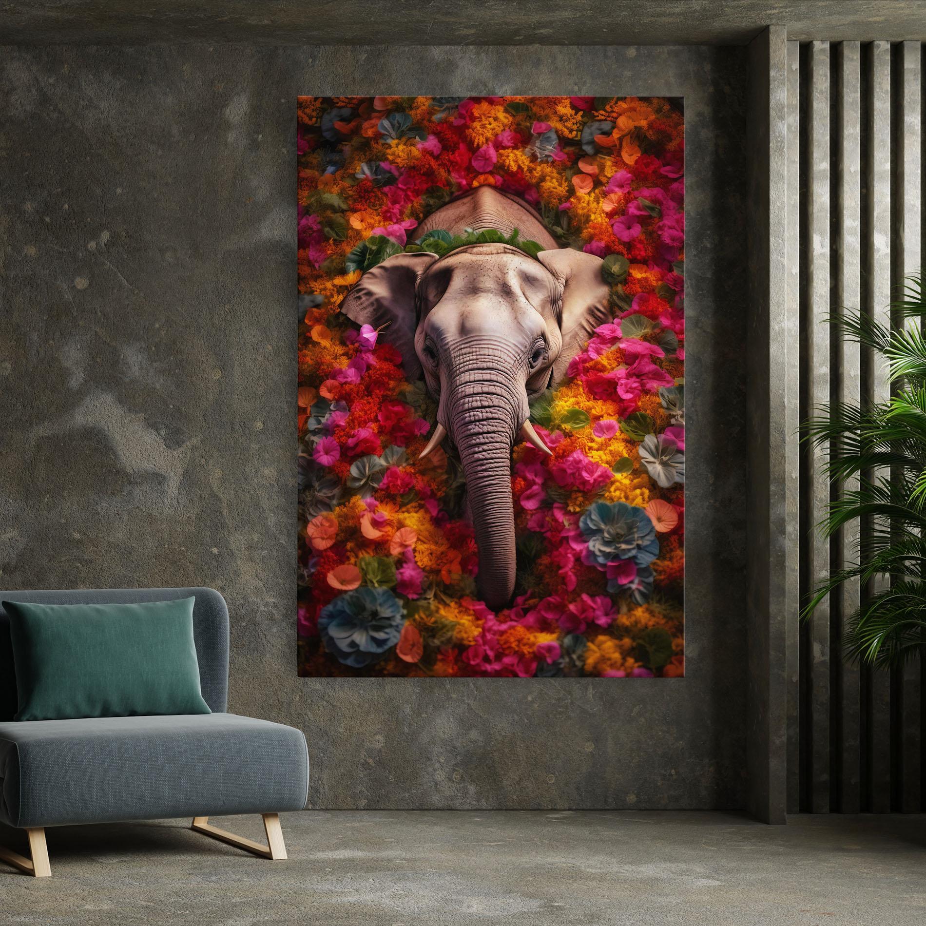 Leinwandbild Flower Elephant mockup 7