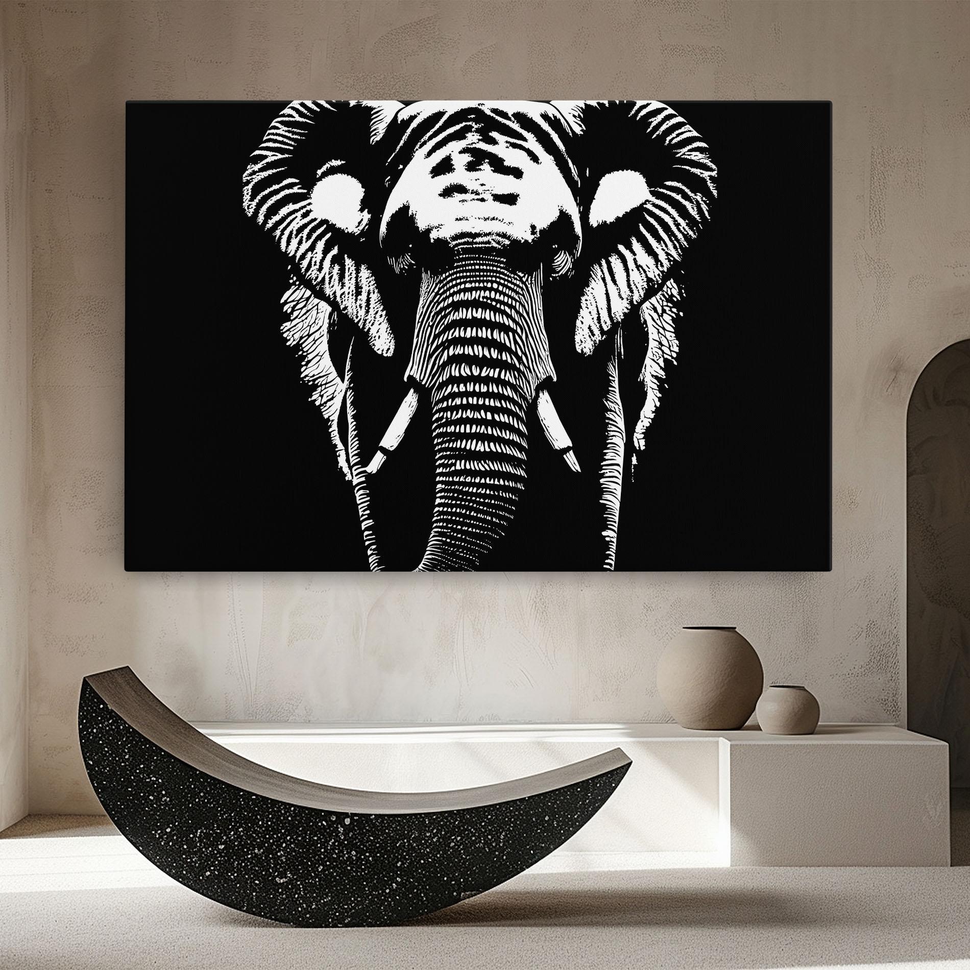 Leinwandbild Elephant Drawing mockup 8