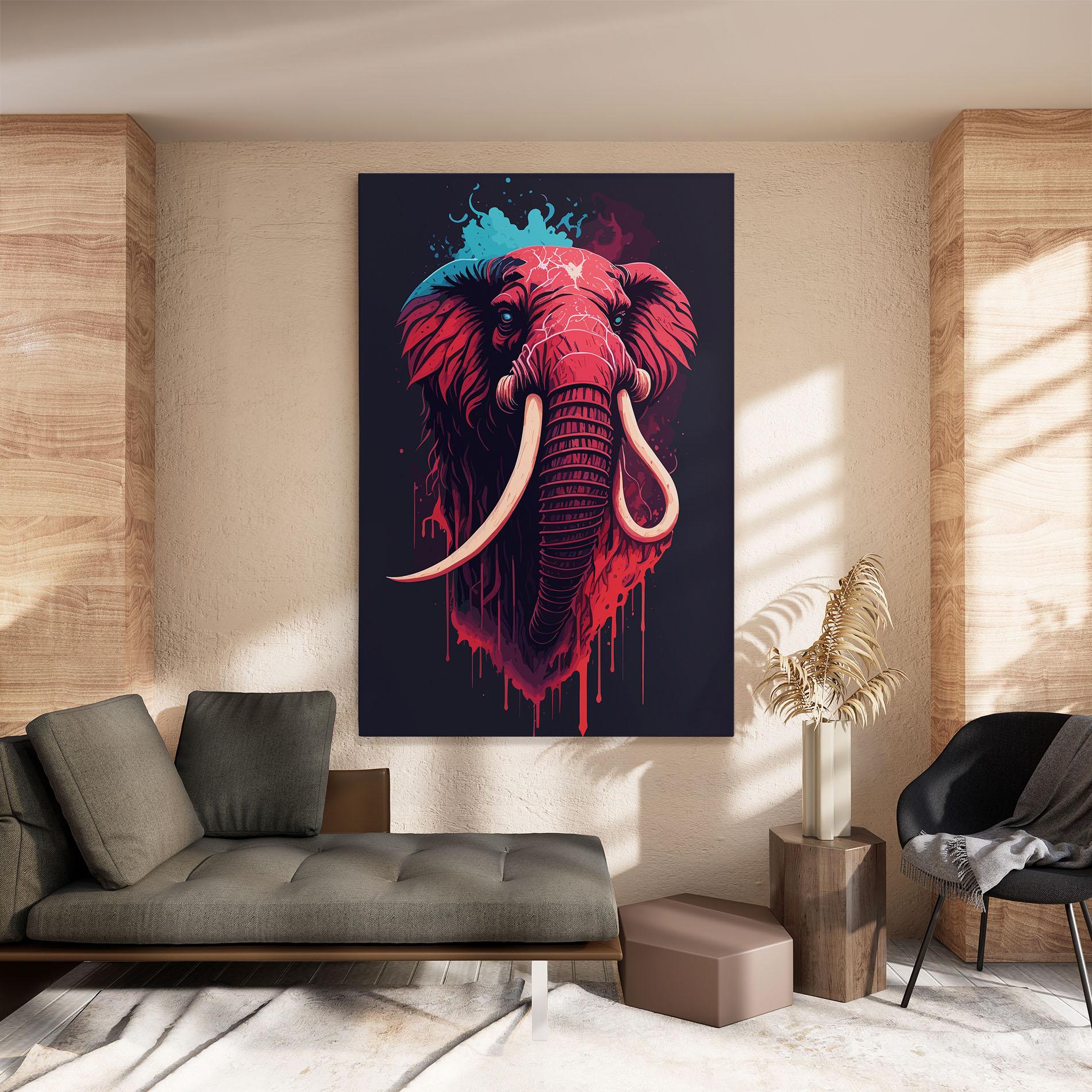 Leinwandbild Blue Red Elephant mockup 8