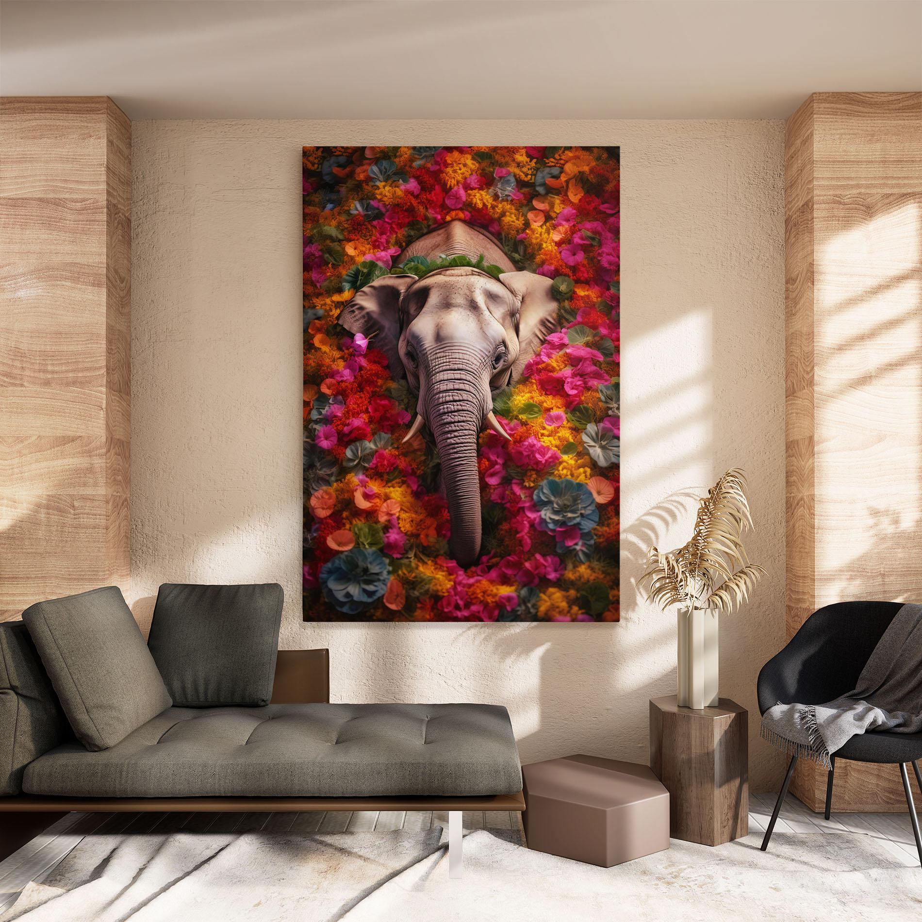 Leinwandbild Flower Elephant mockup 8