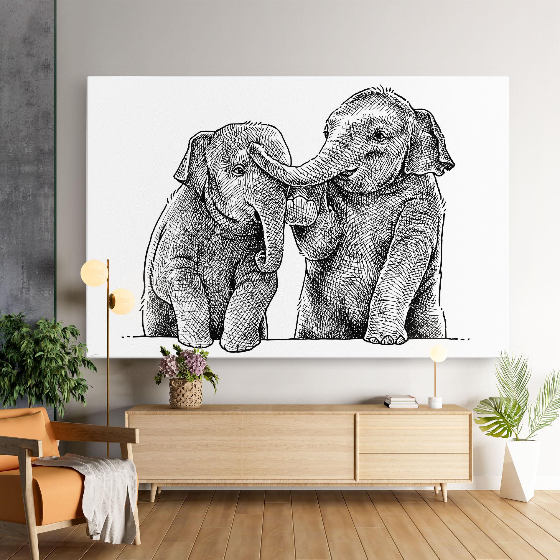 Leinwandbild Baby Elephants mockup 9