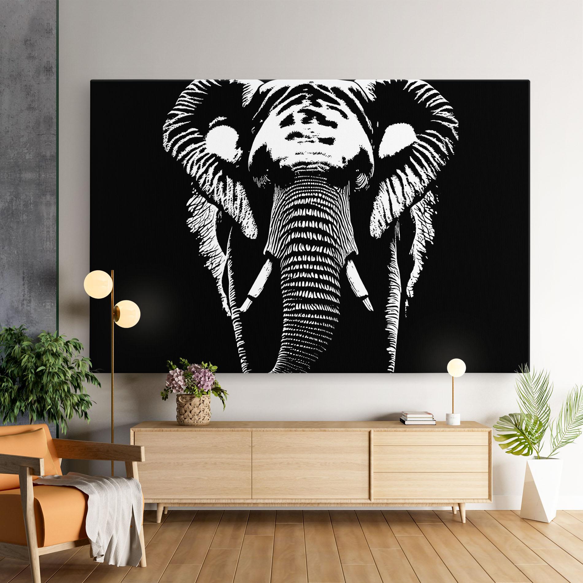 Leinwandbild Elephant Drawing mockup 9
