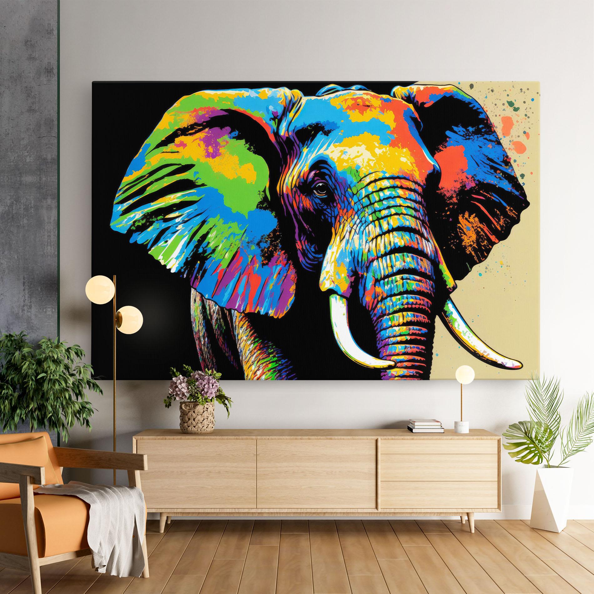 Leinwandbild Elephant Portrait mockup 9