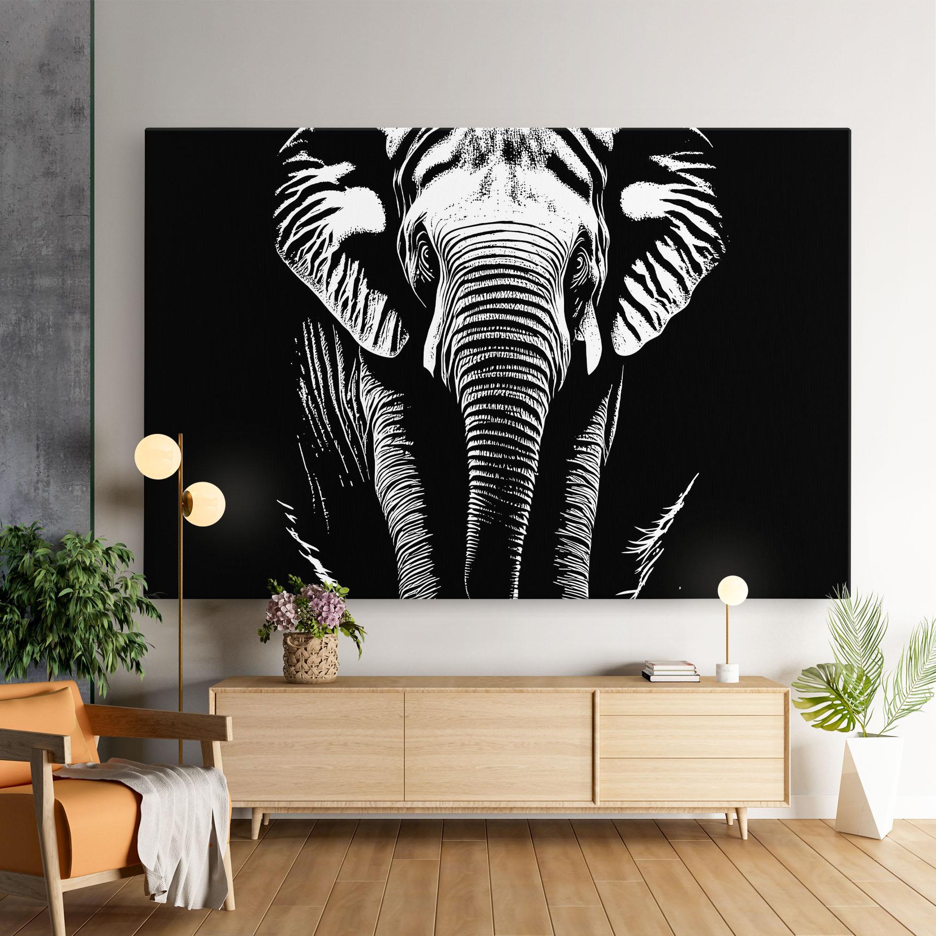 Leinwandbild Elephant White Head mockup 9