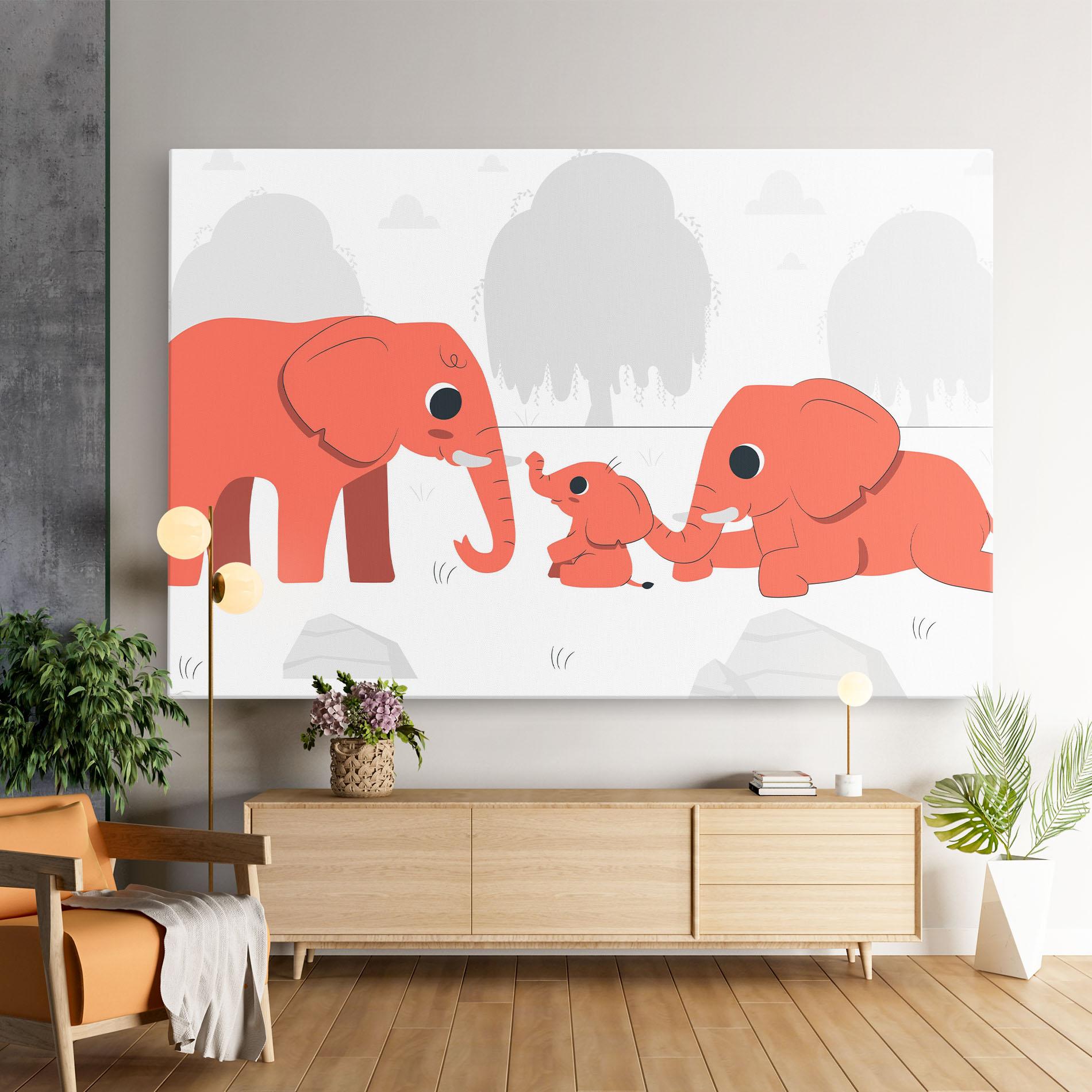Leinwandbild Orange Elephant mockup 9