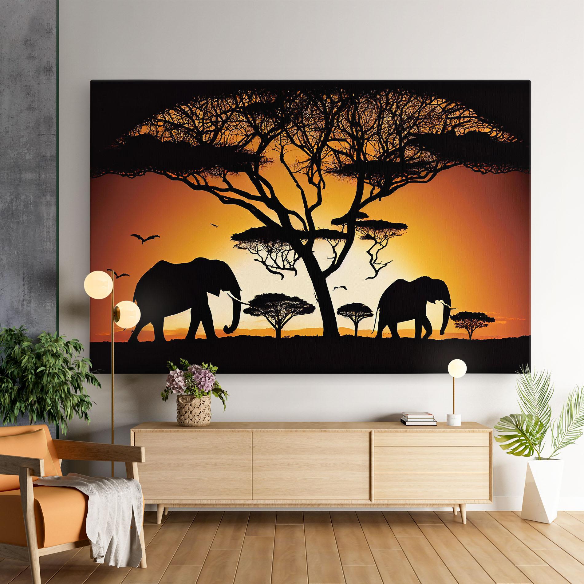 Leinwandbild Sunset Silhouette mockup 9